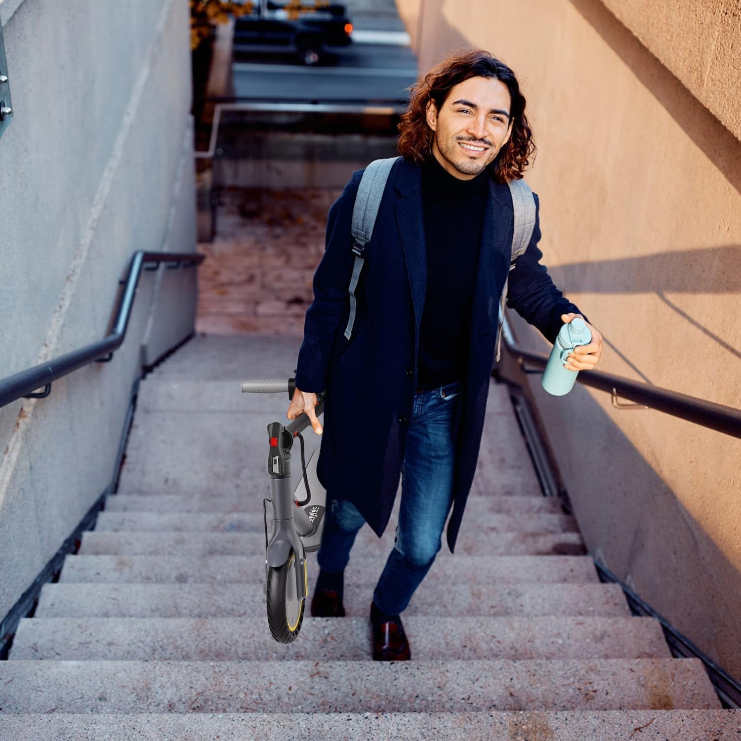 Electric Scooter for Adults with Seat, 15-21 Miles Range Scooters, 19Mph Escooter, 8.5"/10" Folding Scooters with APP Control, 350W/500W Commuting Scooter Kick Scooter with Dual Braking System