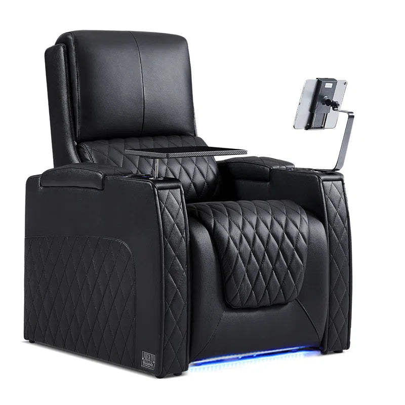 Haiylee Zero Gravity Home Theater Seating Top Grain Leather Recliner Sofa Power Headrest Footrest