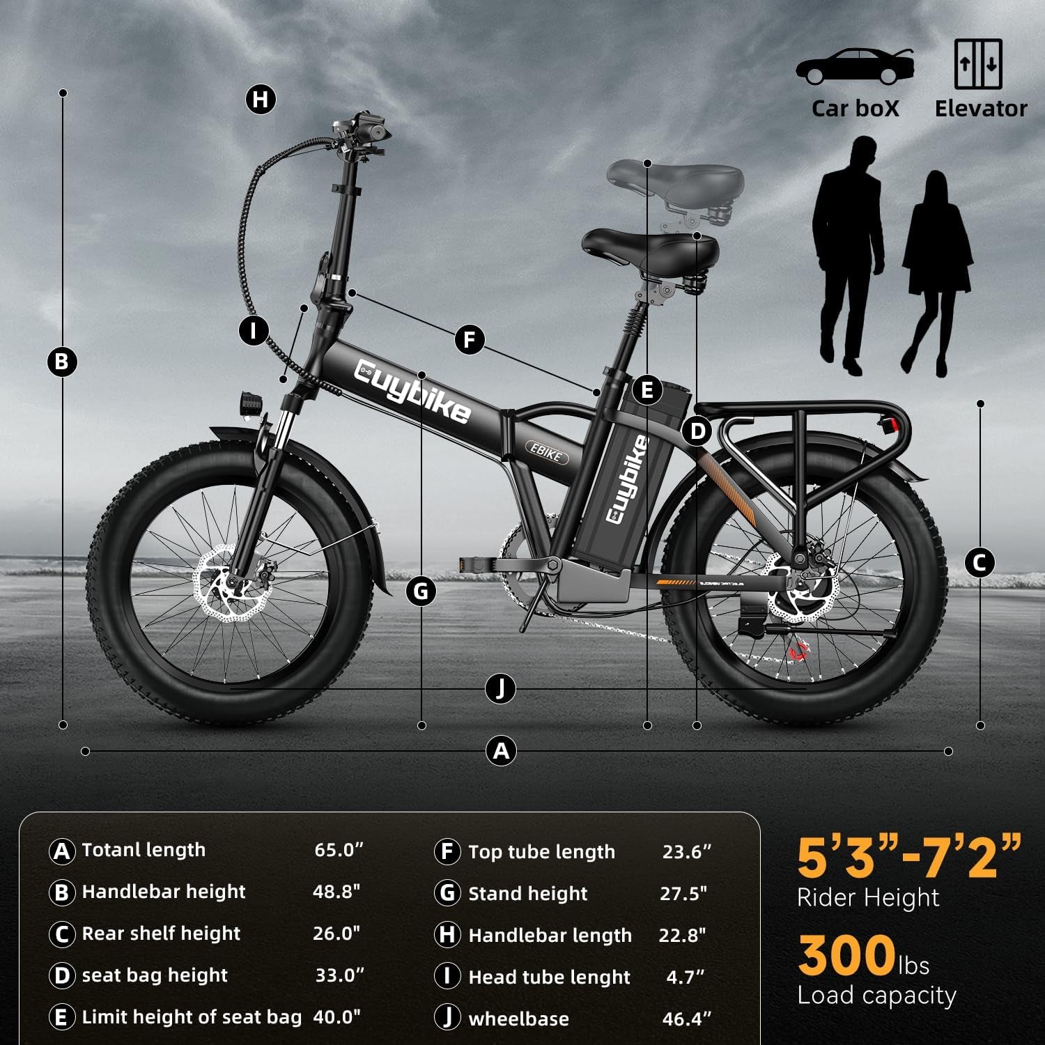 1000W Folding Electric Bike, 48V 20AH Large Removable Battery E Bike, 80 Miles Max Range, 20" Fat Tire Electric Bike for Adults, Adult Electric Bicycles for Commute Beach Snow