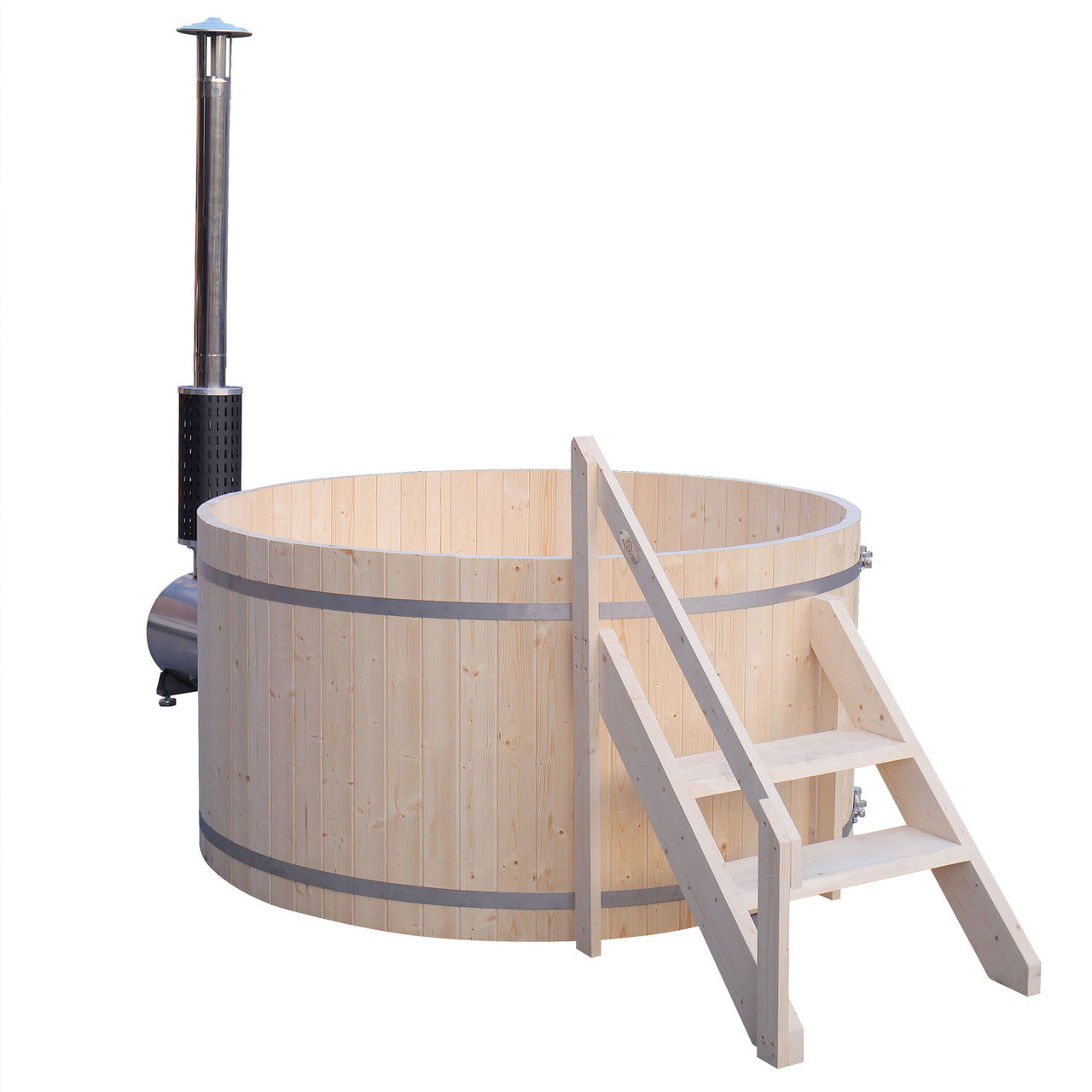 Wood-Fired Hot Tub and Ice Bath with Internal Stove – 4-5 Person – Pine