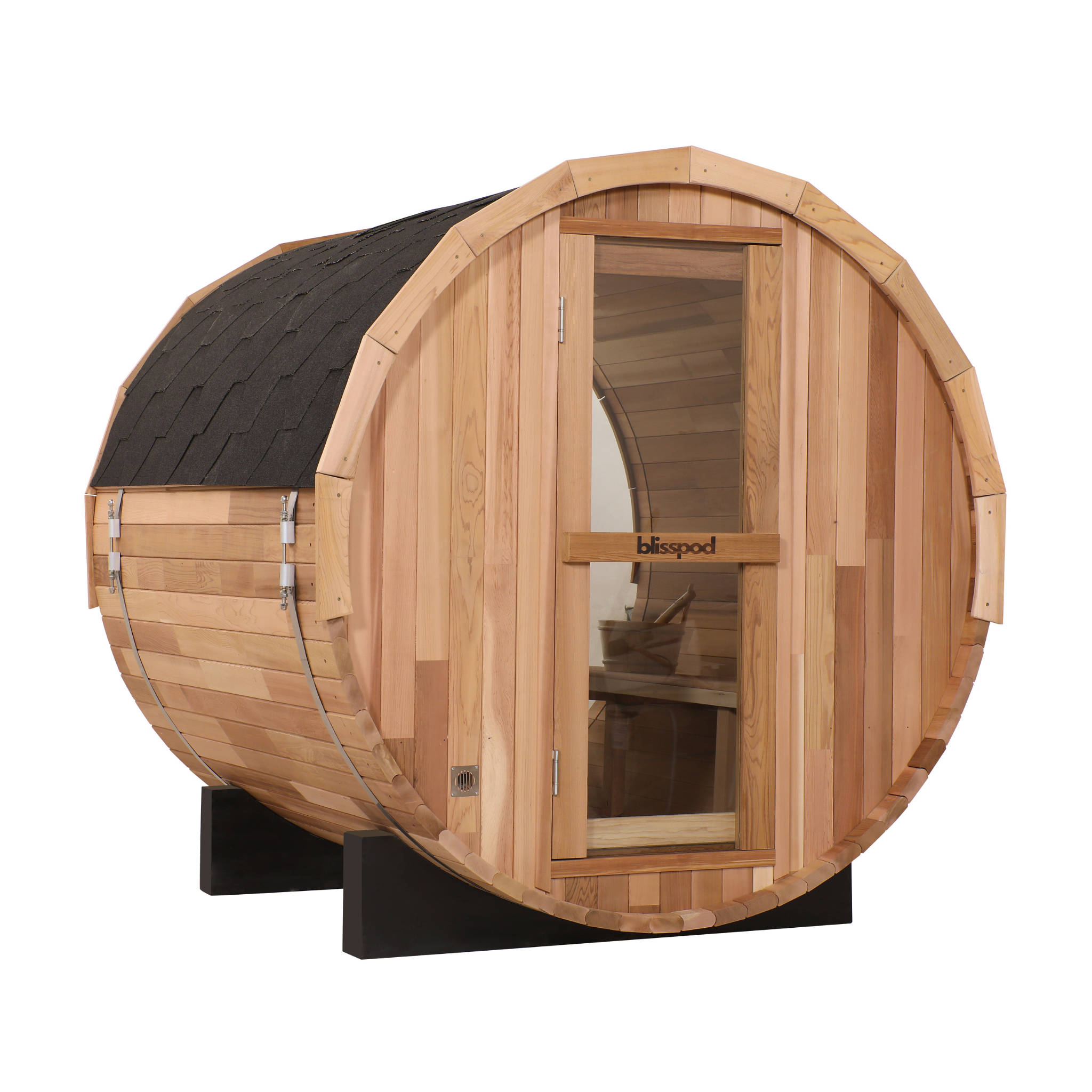 Blisspod Prague Canadian Red Cedar Outdoor Steam Barell Sauna