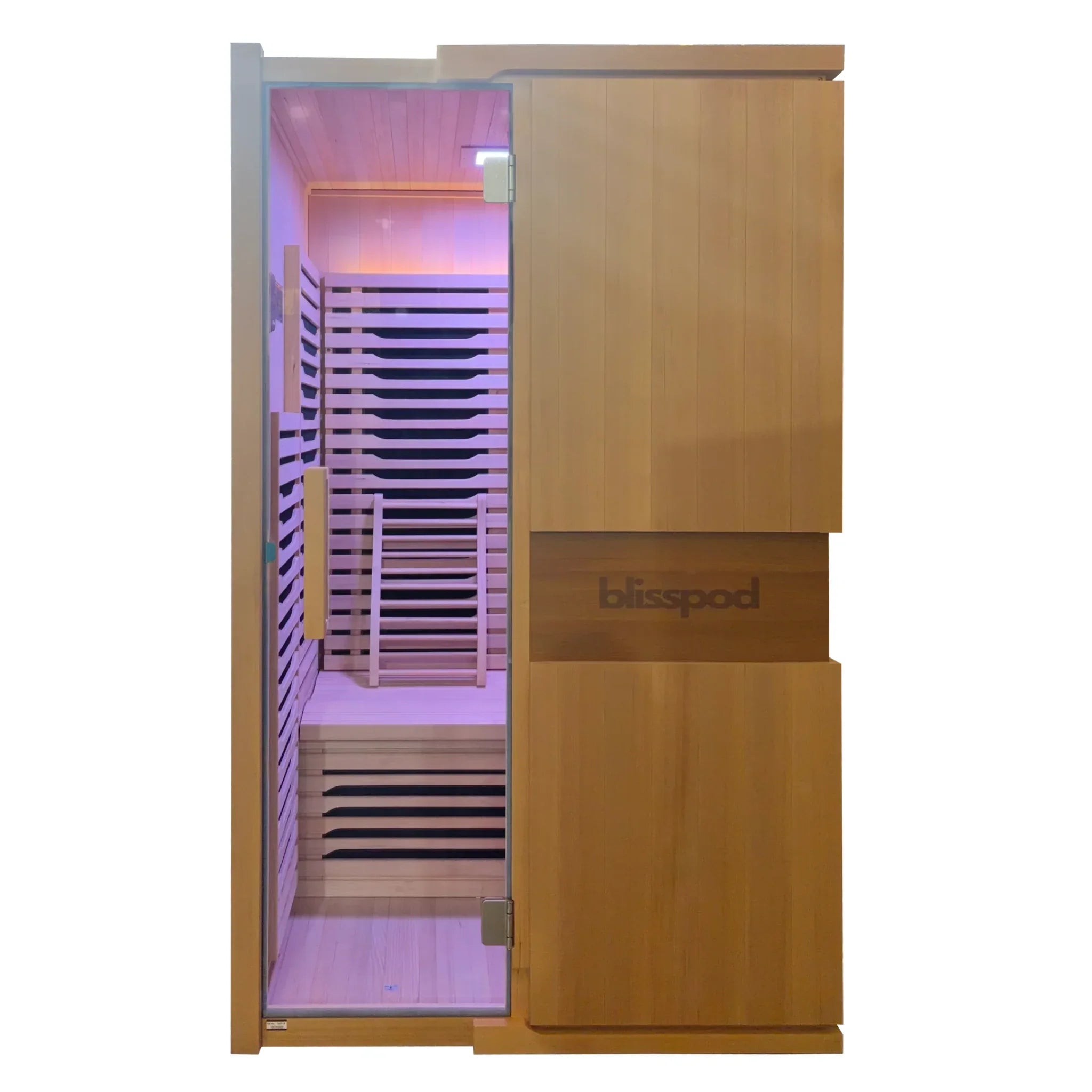 Blisspod Milano Full Spectrum Sauna Canadian Hemlock Wood Ultra Low EMF Chromotherapy Up to 2 Person