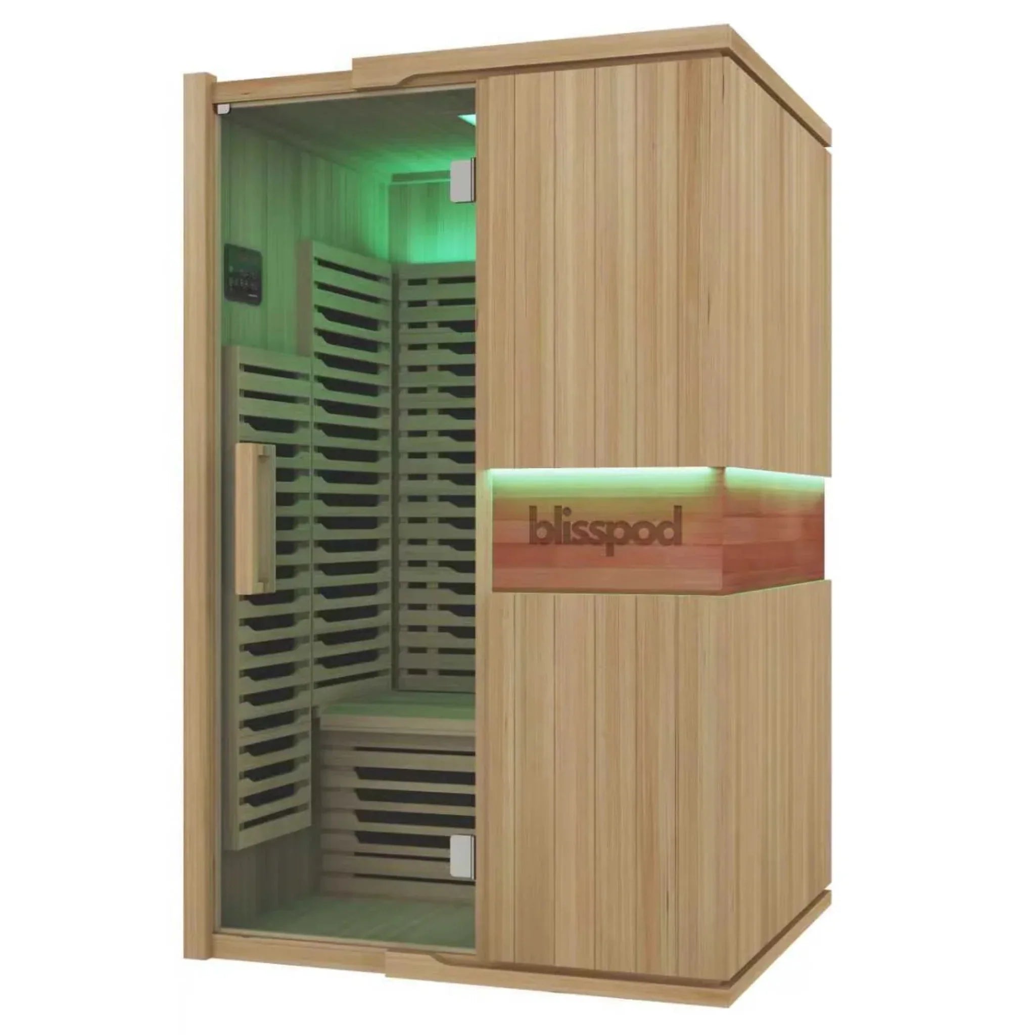 Blisspod Milano Full Spectrum Sauna Canadian Hemlock Wood Ultra Low EMF Chromotherapy Up to 2 Person