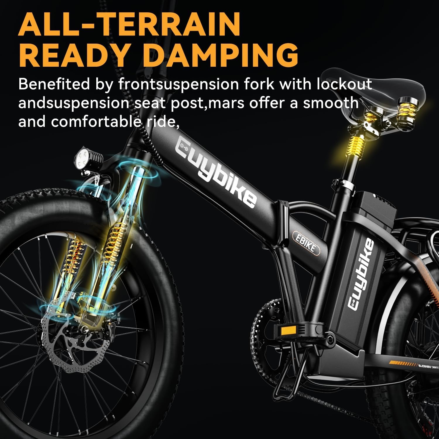 1000W Folding Electric Bike, 48V 20AH Large Removable Battery E Bike, 80 Miles Max Range, 20" Fat Tire Electric Bike for Adults, Adult Electric Bicycles for Commute Beach Snow