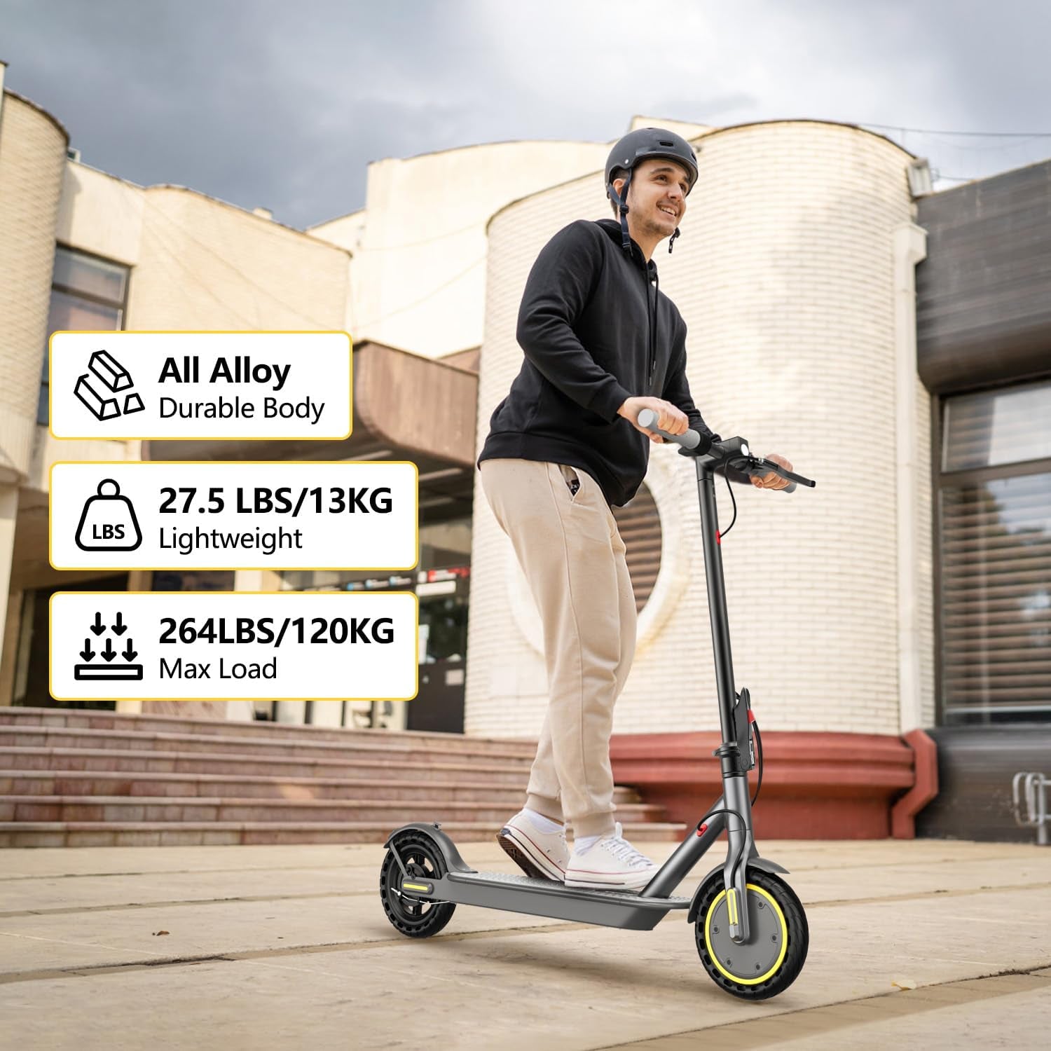 Electric Scooter for Adults with Seat, 15-21 Miles Range Scooters, 19Mph Escooter, 8.5"/10" Folding Scooters with APP Control, 350W/500W Commuting Scooter Kick Scooter with Dual Braking System