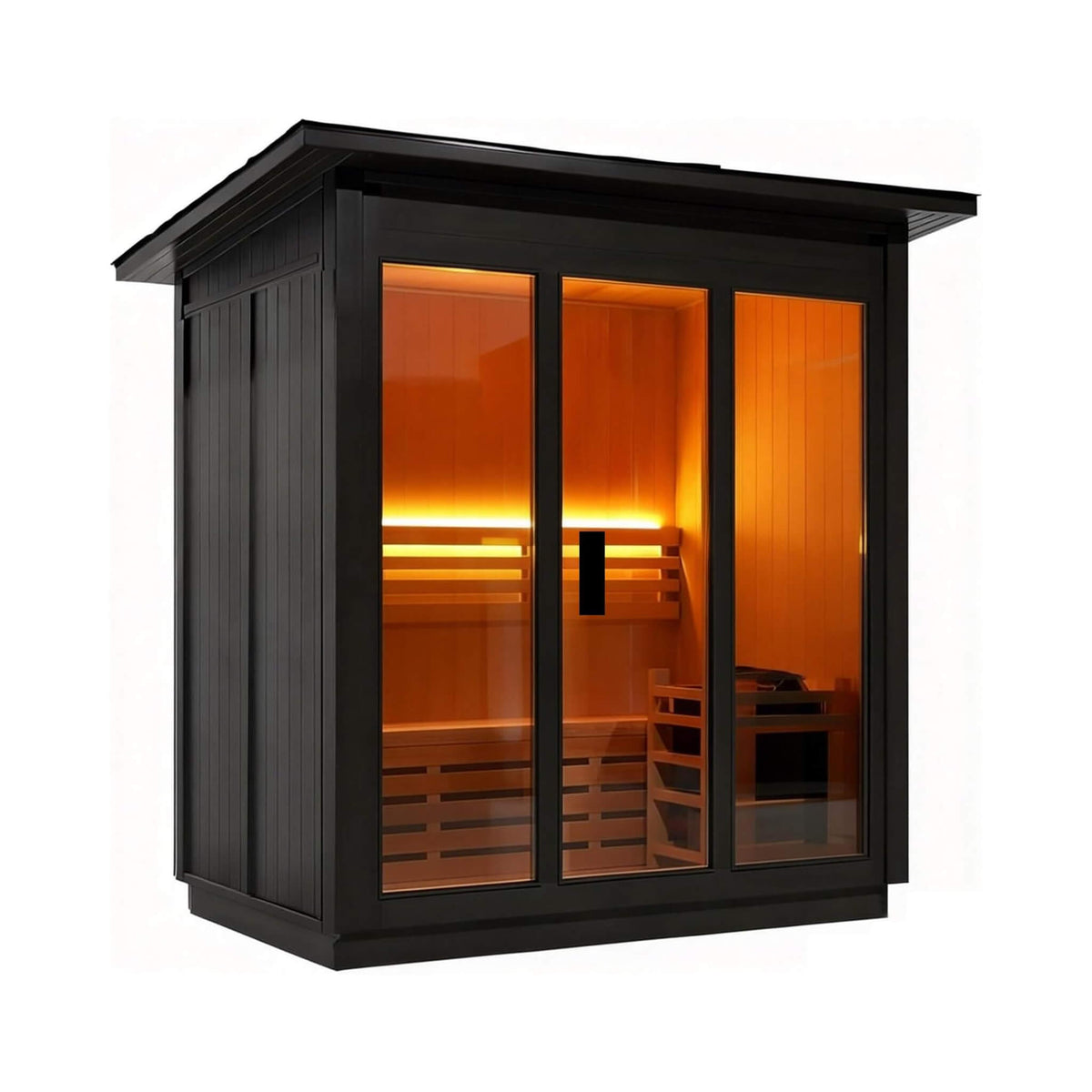 Custom 4-Person Luxury Canadian Hemlock Outdoor Steam Sauna With Heater And Stones Made-To-Order