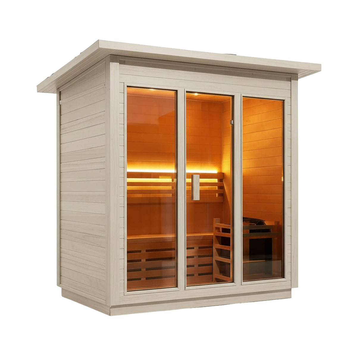 Custom 8-Person Luxury Spruce Outdoor Steam Sauna With Heater And Stones Made-To-Order