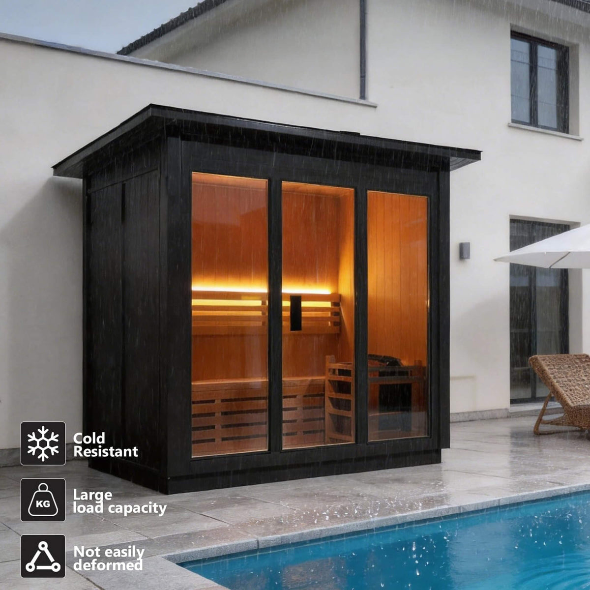 Custom 8-Person Luxury Spruce Outdoor Steam Sauna With Heater And Stones Made-To-Order