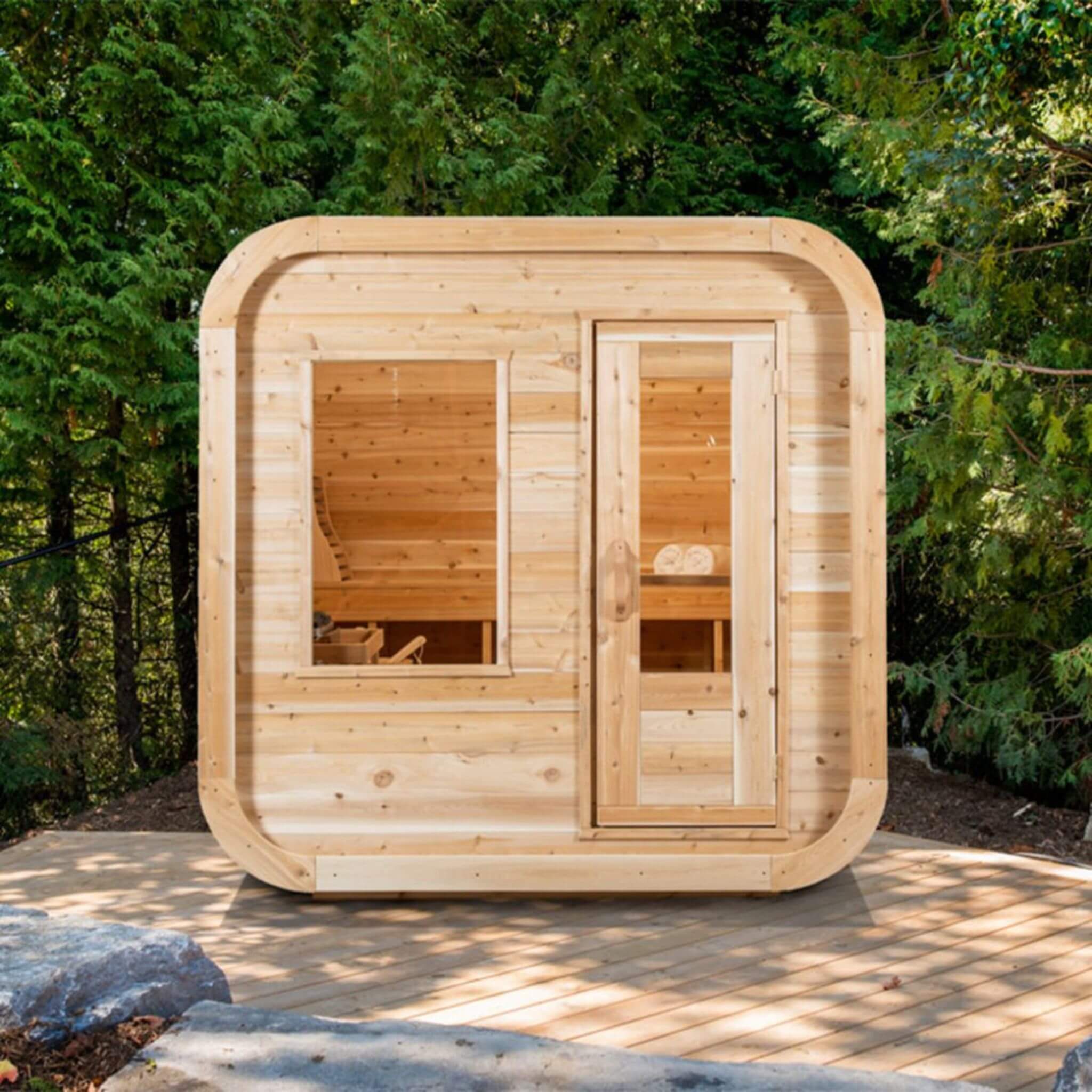 Dundalk Leisurecraft 4-Person Canadian Timber Luna Cube Sauna