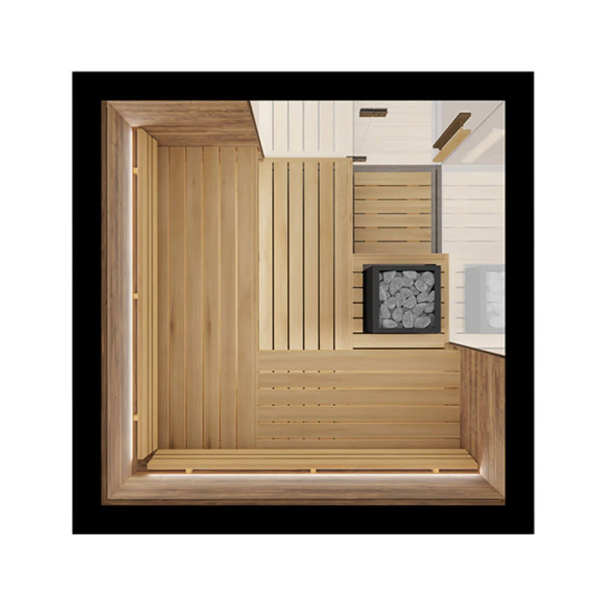 ThermaSol Astra 4-Person Indoor Semi Panoramic Glass Sauna Cabin Made-To-Order