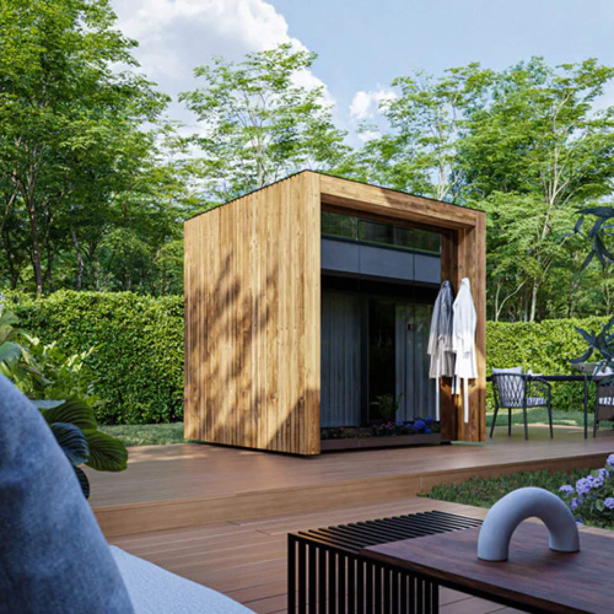 ThermaSol Fortis Assembled 4-Person Outdoor Sauna Cabin Made-To-Order