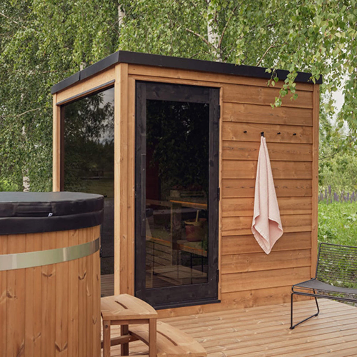 ThermaSol Nordic Dawn 4-Person Fully-Assembled Outdoor Sauna Cabin Made-To-Order