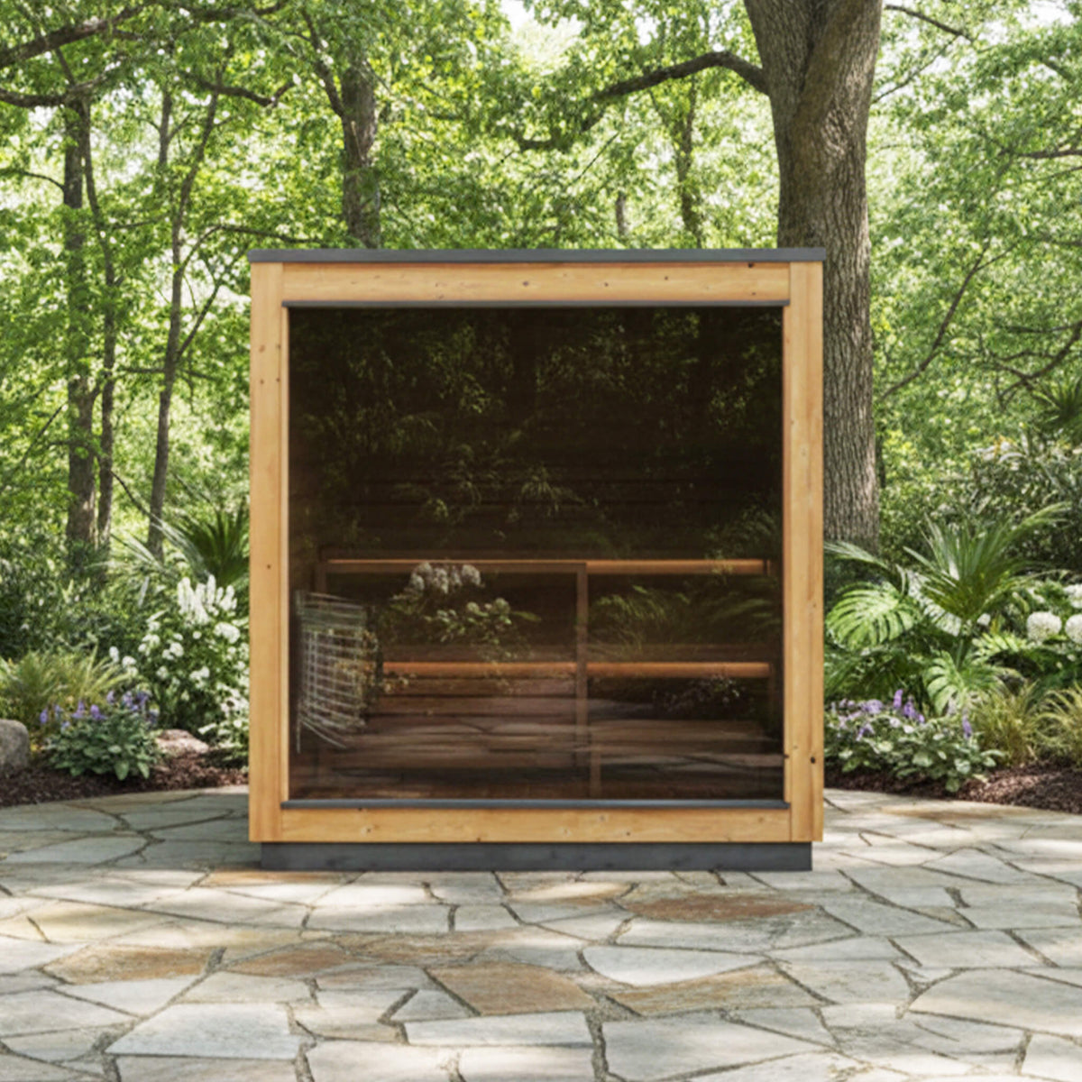 ThermaSol Nordic Dawn 4-Person Fully-Assembled Outdoor Sauna Cabin Made-To-Order