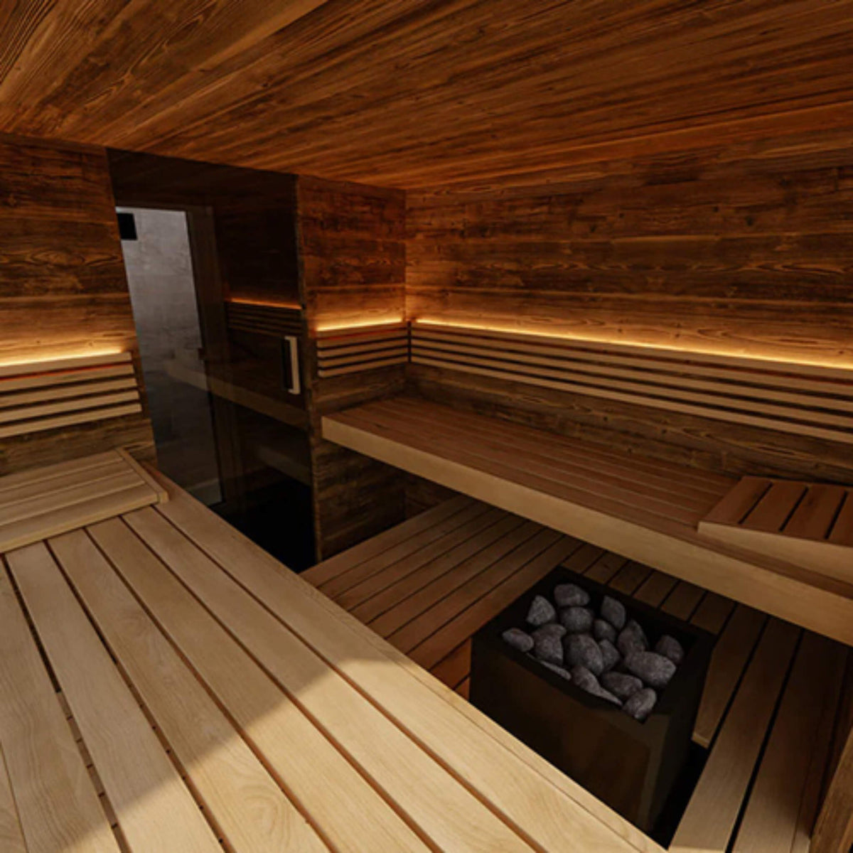 ThermaSol Ombra Fully-Assembled 5-Person Outdoor Sauna Cabin Made-To-Order