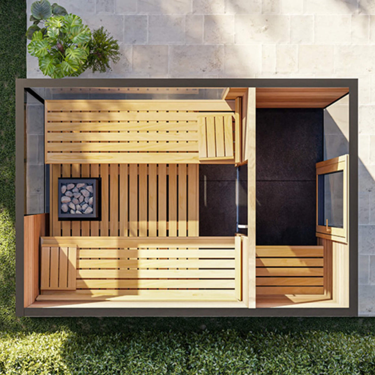 ThermaSol Ombra Fully-Assembled 5-Person Outdoor Sauna Cabin Made-To-Order
