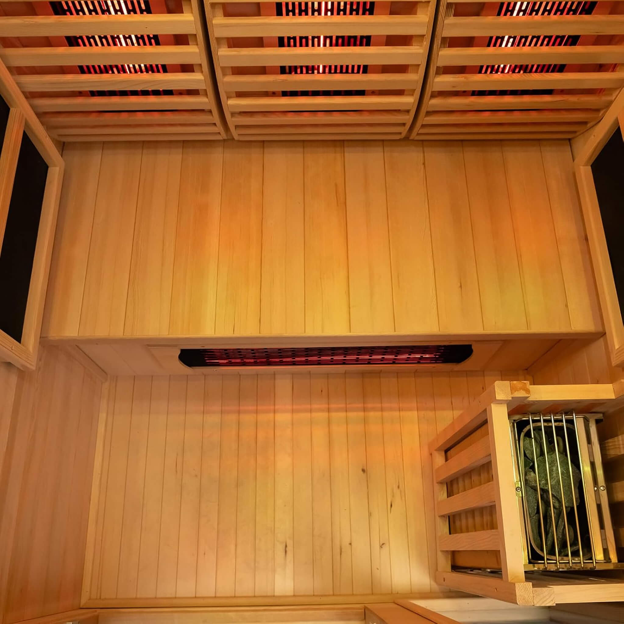 Rövia Luma 2-Person Indoor Hybrid Sauna Room With Infrared And 3.5KW Steam Heater (SAK83750)