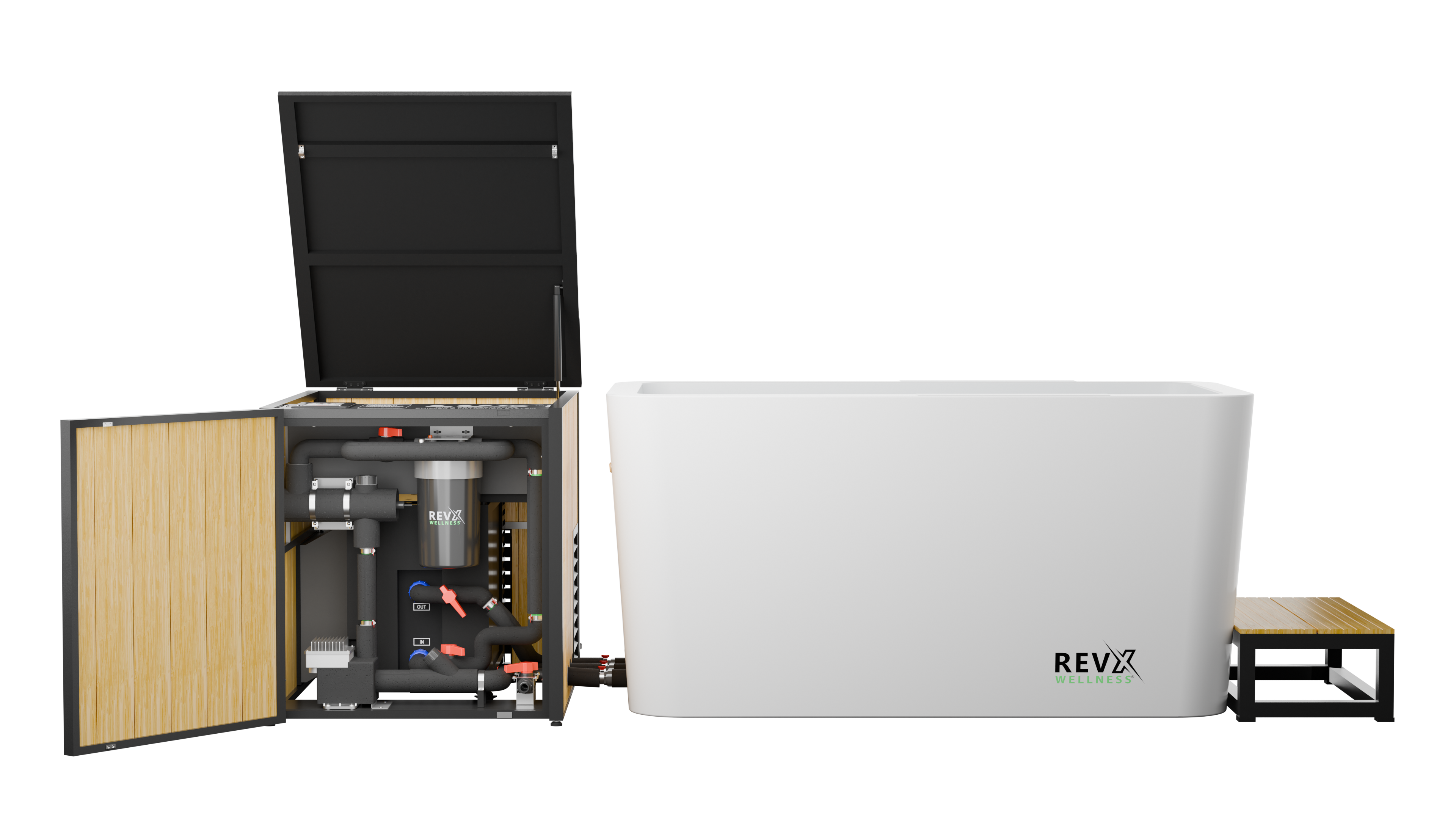 Acrylic X Tub Cold Plunge + LUX High Performance Chiller and Filtration System