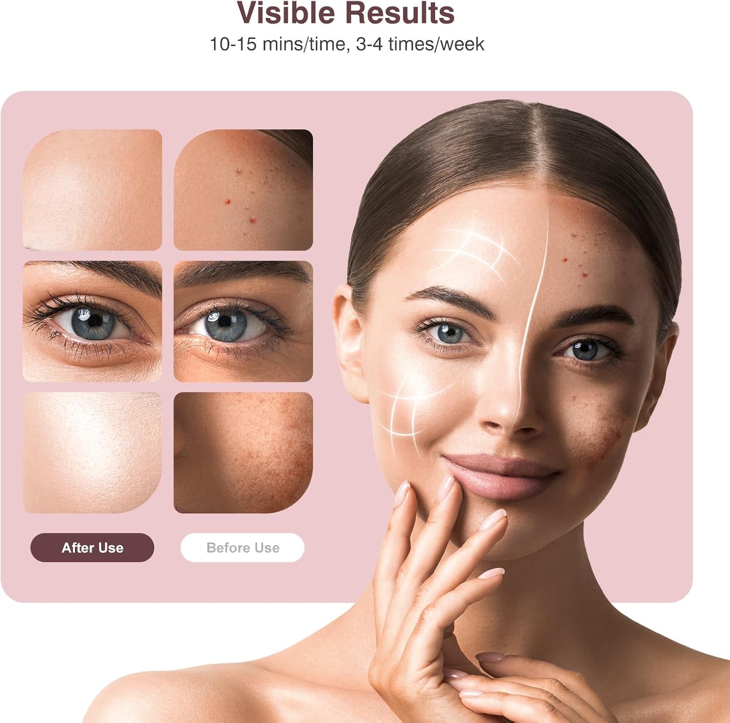 Red Light Therapy for Face 4 Modes, Breathable Red Light Therapy Mask with 4 Color Light Modes, 850NM Infrared LED Face Mask Light Therapy with Timer, Portable Led Mask for Home & Travel