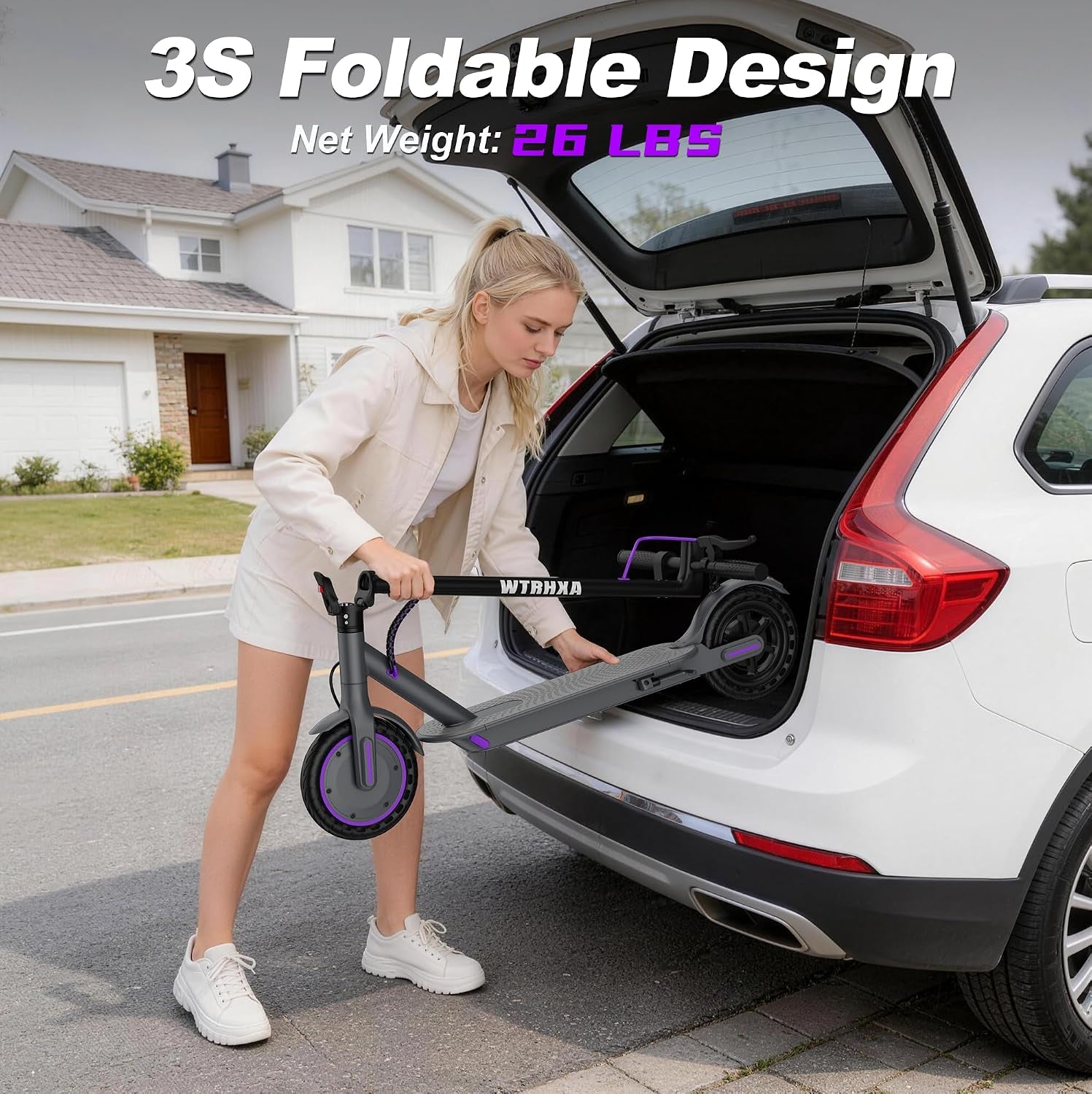 Electric Scooter for Adults, Electric Scooter, 350W Motor, 19 Mph Speed, 15 Miles Ranges, 8.5" Solid Tire, Foldable E-Scooter Adults, E Scooter with Dual Braking