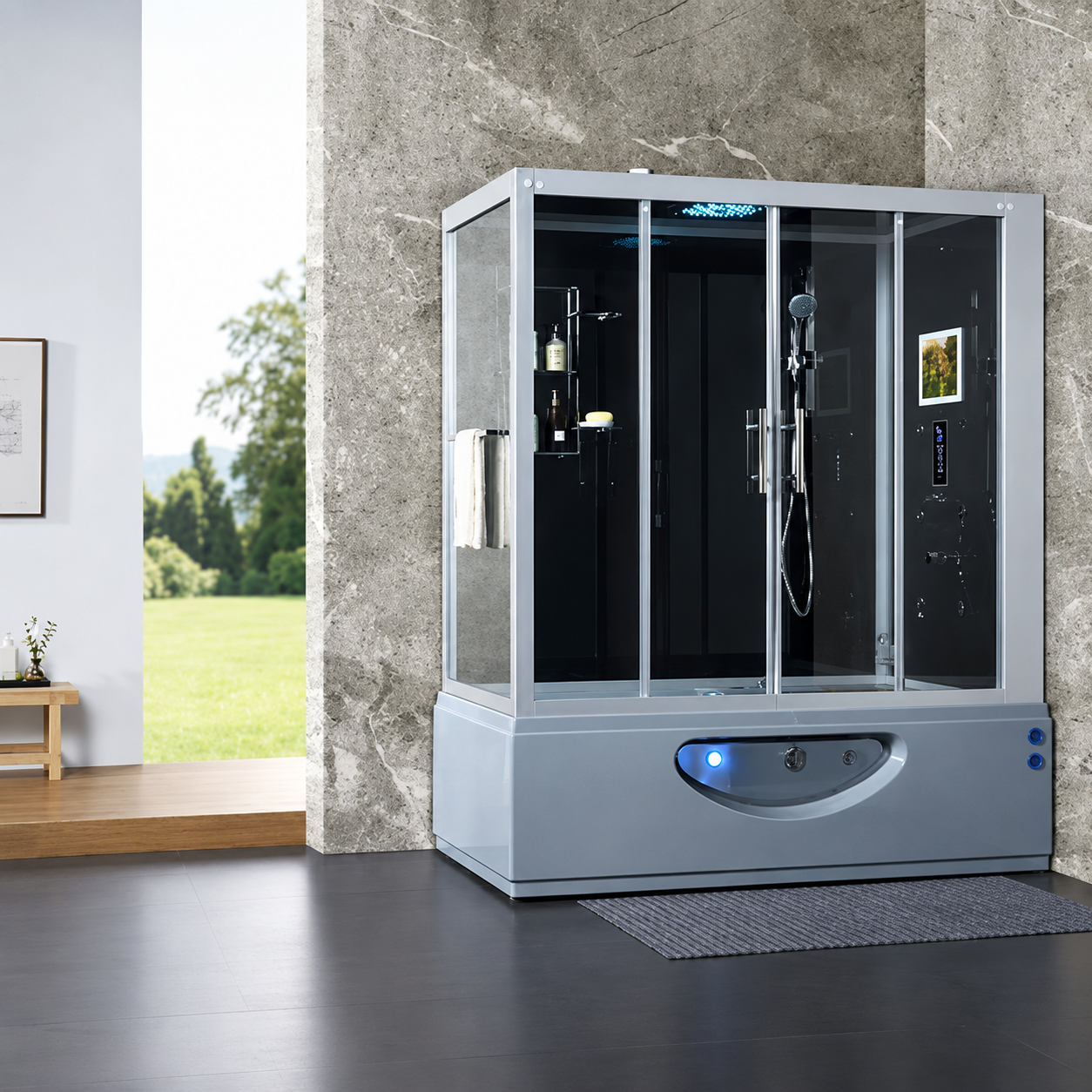Maya Bath Platinum Catania Steam Shower W/6 Acupuncture Jets