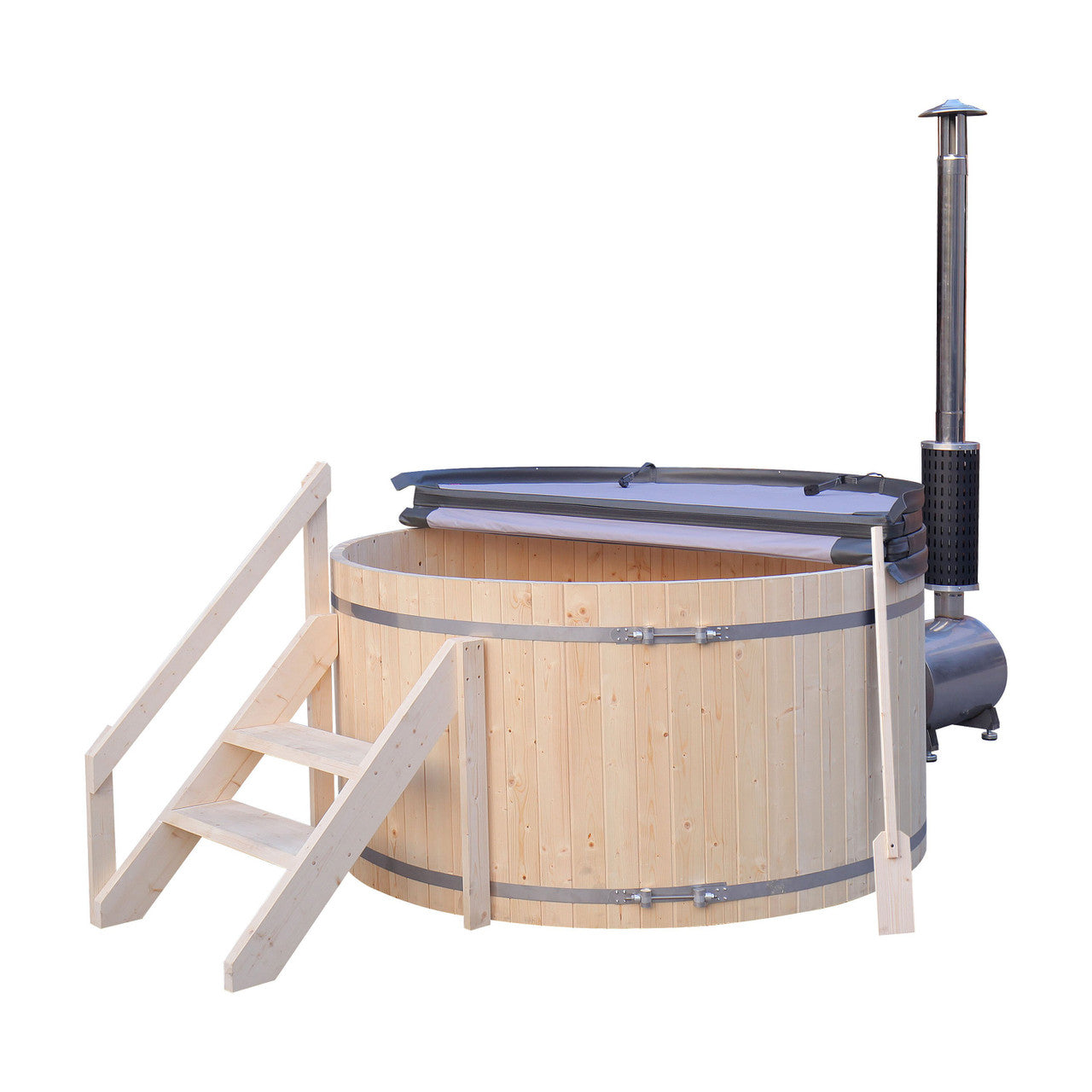 Wood-Fired Hot Tub and Ice Bath with Internal Stove – 4-5 Person – Pine