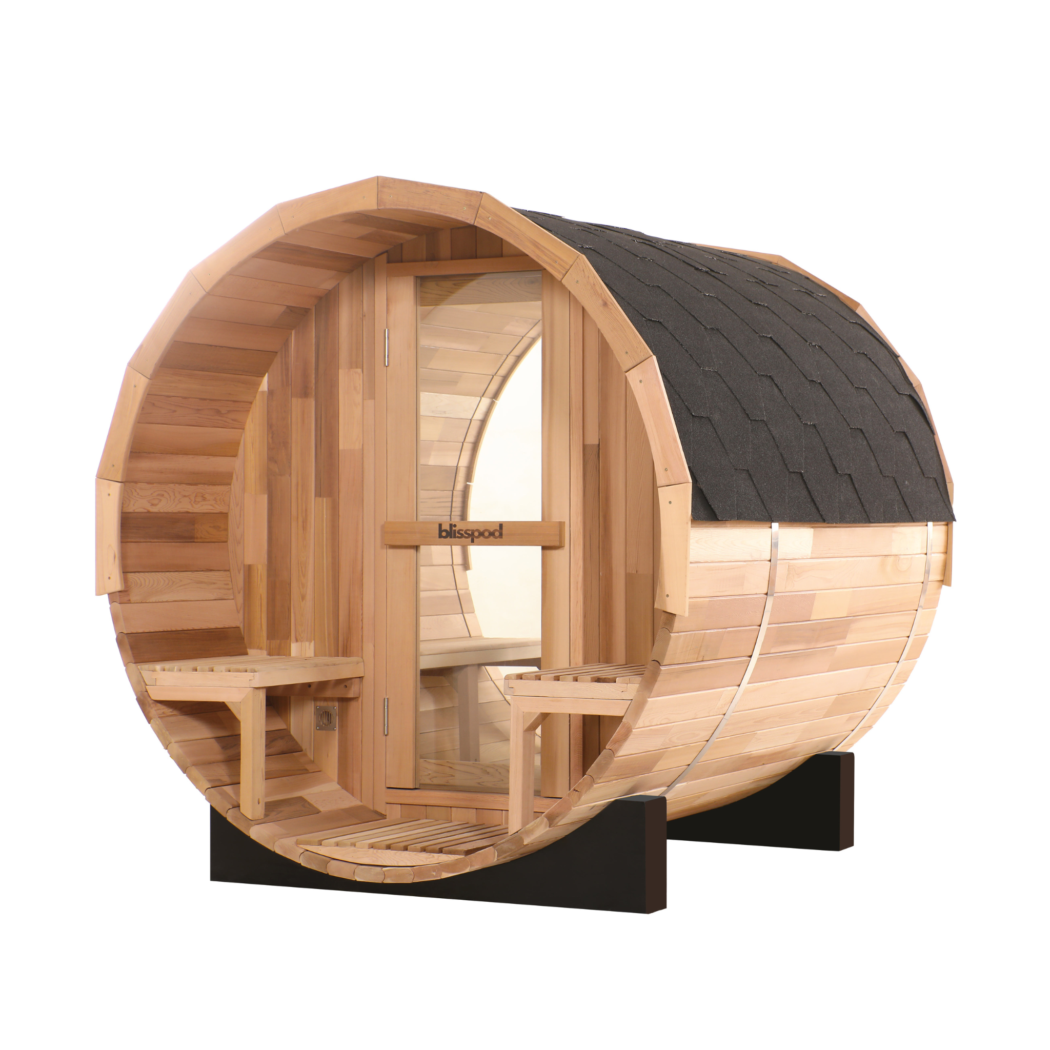 Blisspod, Prague, Canadian Red Cedar Outdoor Steam Barell Sauna, 2-4 / 4-6 persons