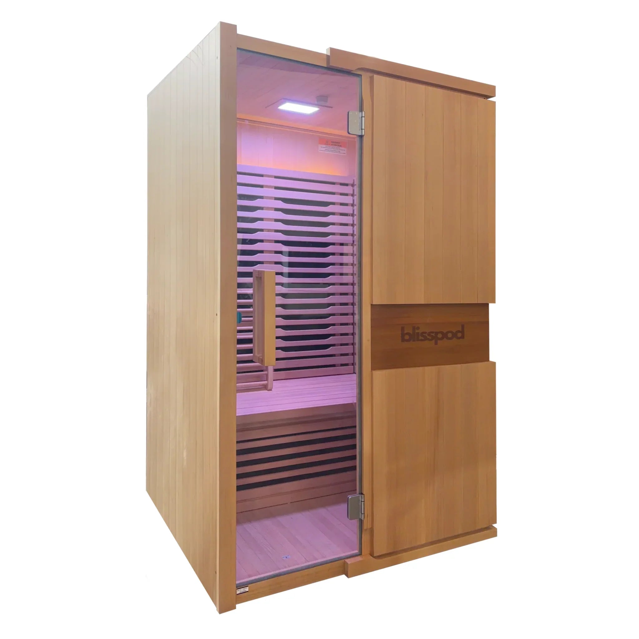 Blisspod Milano Full Spectrum Sauna Canadian Hemlock Wood Ultra Low EMF Chromotherapy Up to 2 Person
