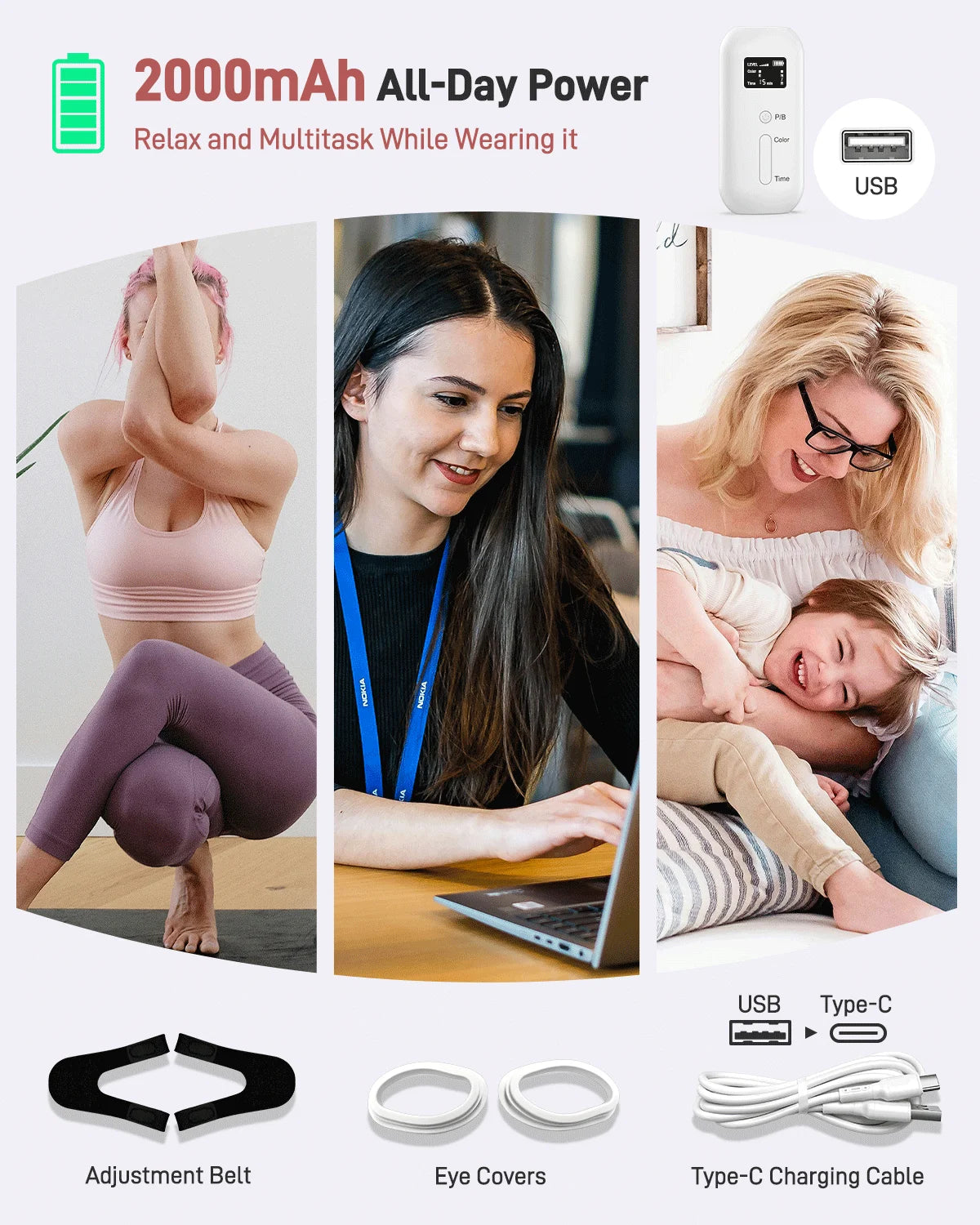 Red Light Therapy for Face, 4 Modes Led Face Mask Light Therapy with Travel Bag, 850NM near Infrared, 5 Brightness Levels Red Light Mask for Facial Skincare