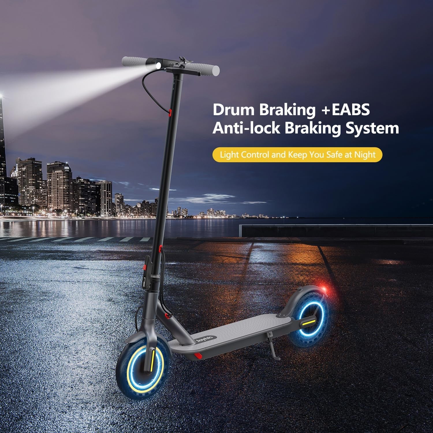 Electric Scooter for Adults with Seat, 15-21 Miles Range Scooters, 19Mph Escooter, 8.5"/10" Folding Scooters with APP Control, 350W/500W Commuting Scooter Kick Scooter with Dual Braking System