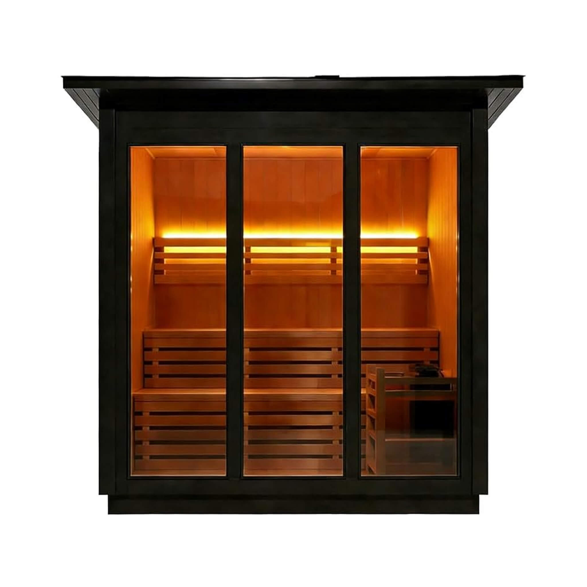 Custom 6-Person Luxury Canadian Red Cedar Outdoor Steam Sauna With Heater And Stones [Made-To-Order]