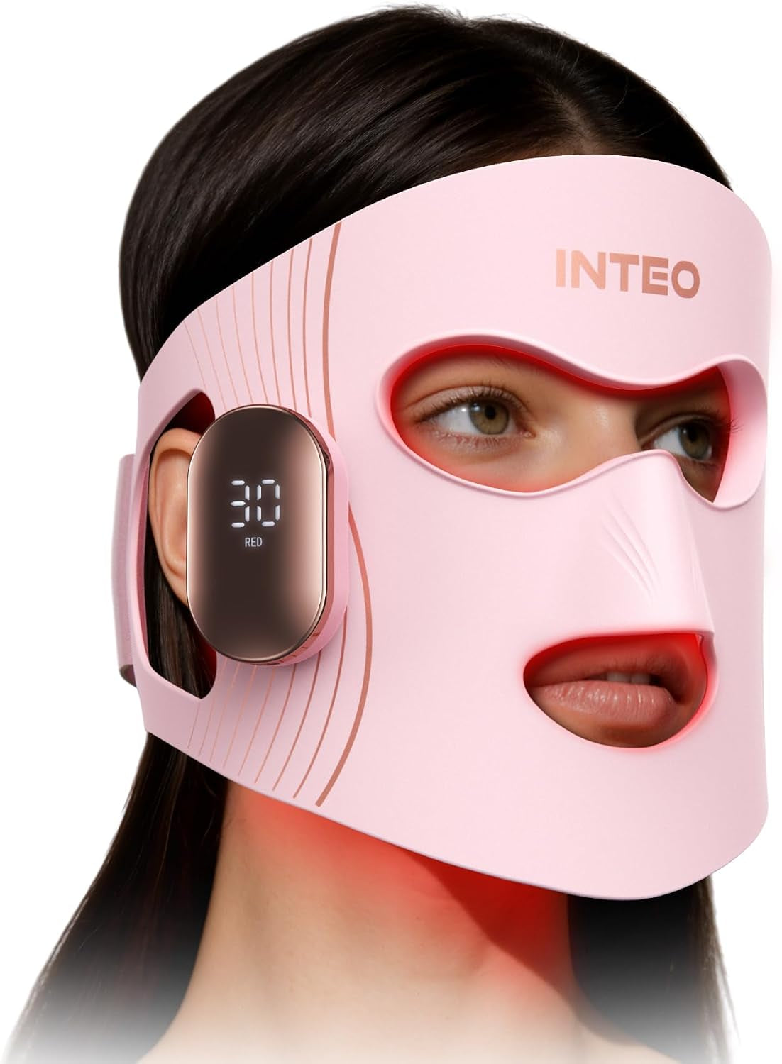 Red Light Therapy for Face 4 Modes, Breathable Red Light Therapy Mask with 4 Color Light Modes, 850NM Infrared LED Face Mask Light Therapy with Timer, Portable Led Mask for Home & Travel
