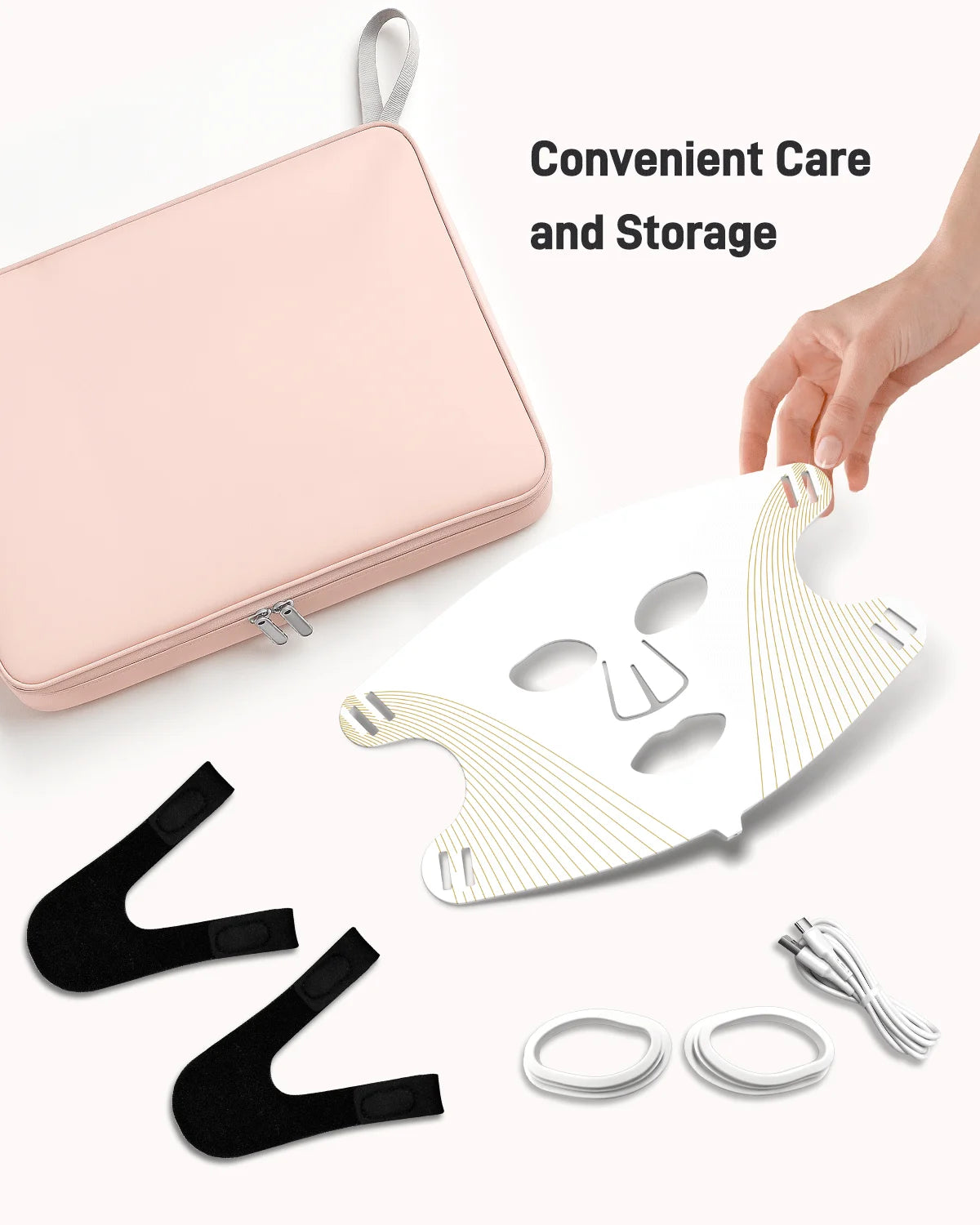Red Light Therapy for Face, 4 Modes Led Face Mask Light Therapy with Travel Bag, 850NM near Infrared, 5 Brightness Levels Red Light Mask for Facial Skincare