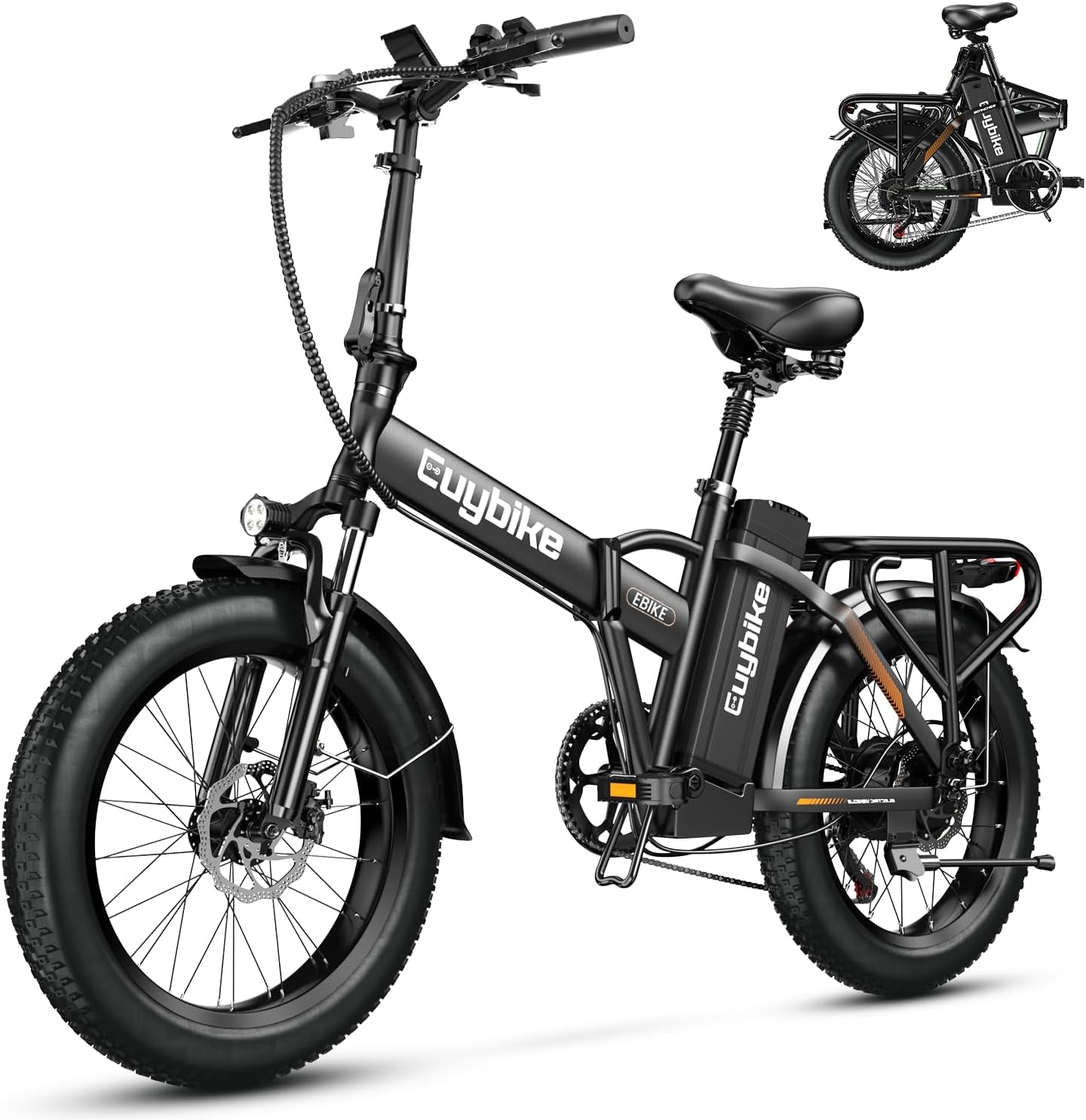 1000W Folding Electric Bike, 48V 20AH Large Removable Battery E Bike, 80 Miles Max Range, 20" Fat Tire Electric Bike for Adults, Adult Electric Bicycles for Commute Beach Snow