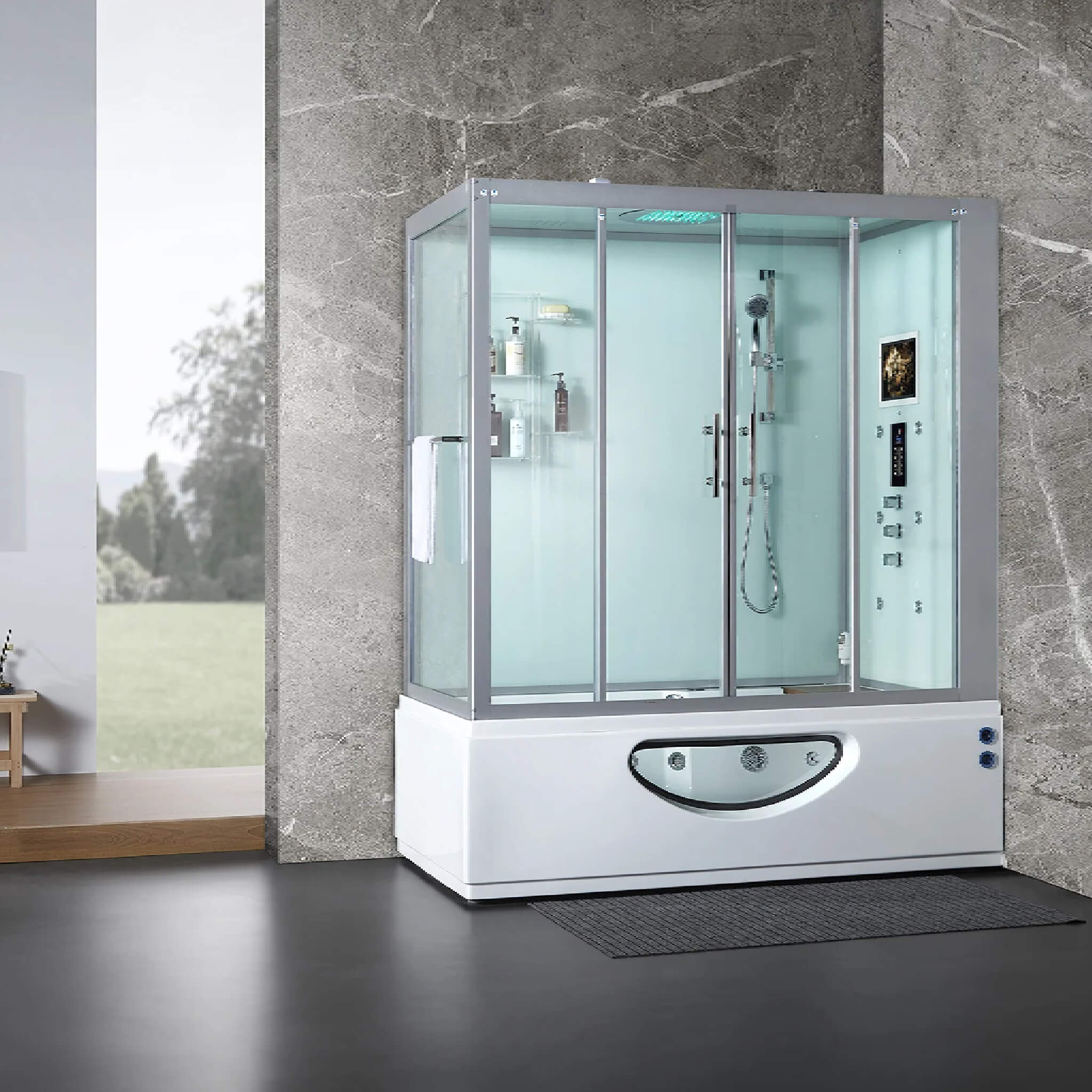 Maya Bath Platinum Catania Steam Shower W/6 Acupuncture Jets
