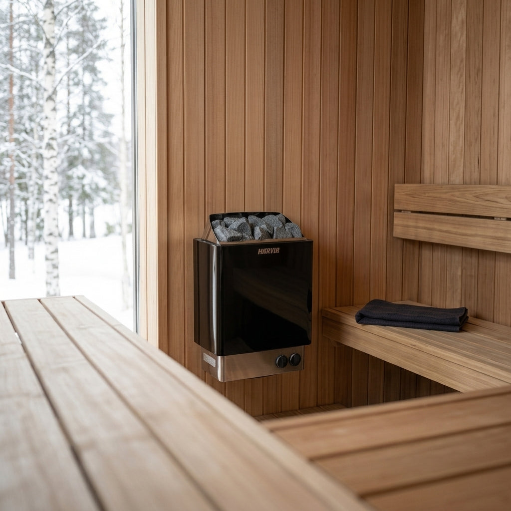Harvia KIP60B 6kW Sauna Heater with Built-In Controls, Black