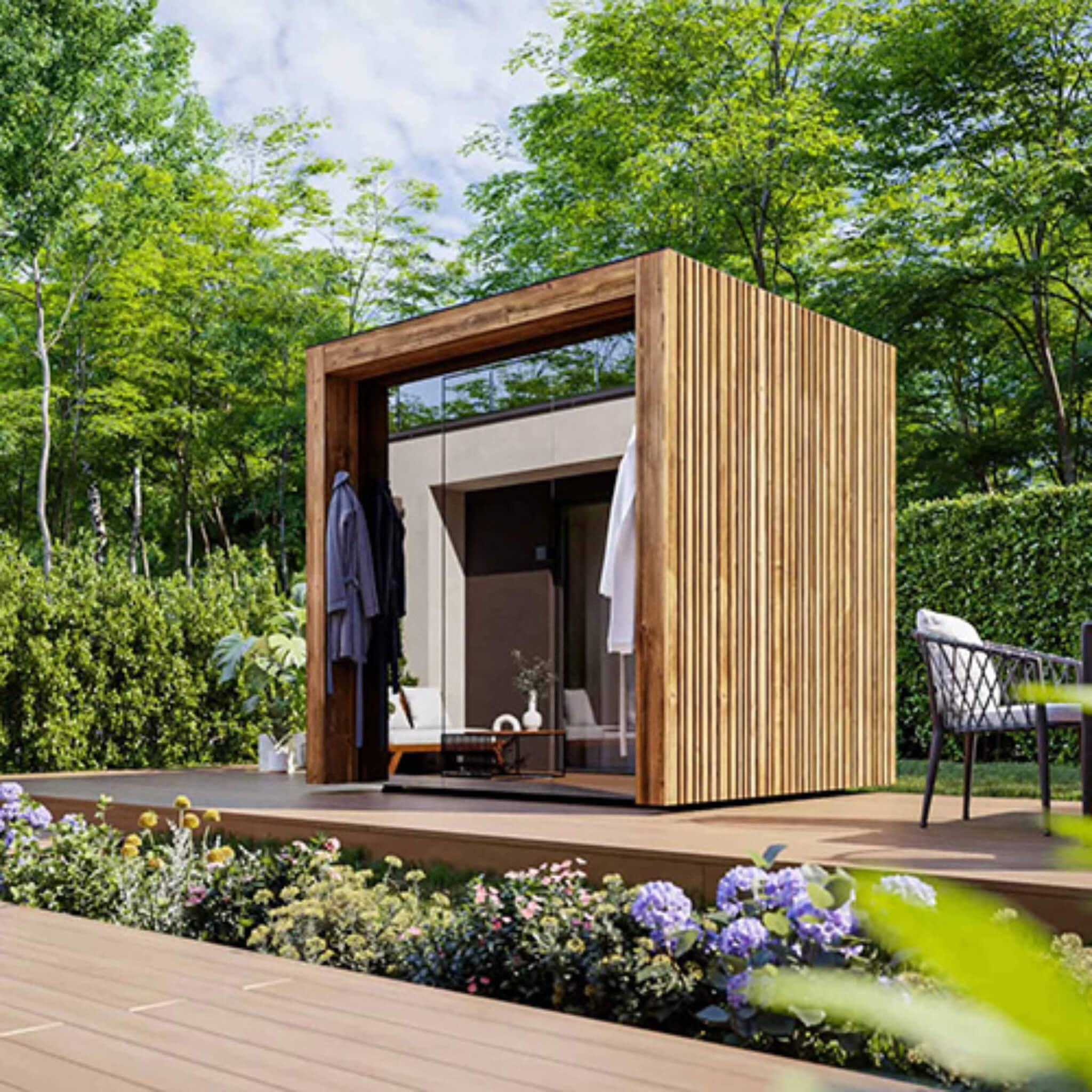 ThermaSol Fortis Assembled 4-Person Outdoor Sauna Cabin Made-To-Order