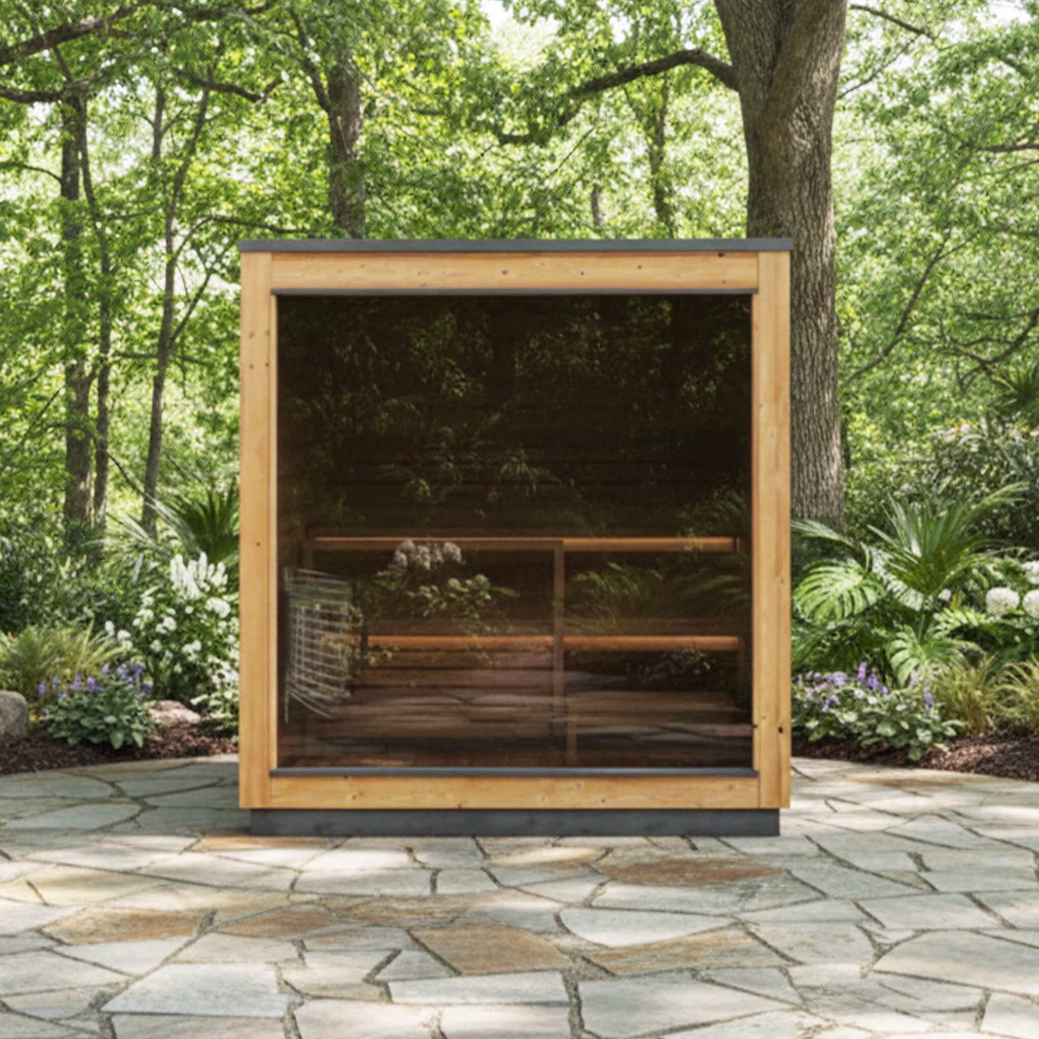 ThermaSol Nordic Dawn 4-Person Fully-Assembled Outdoor Sauna Cabin [Made-To-Order]