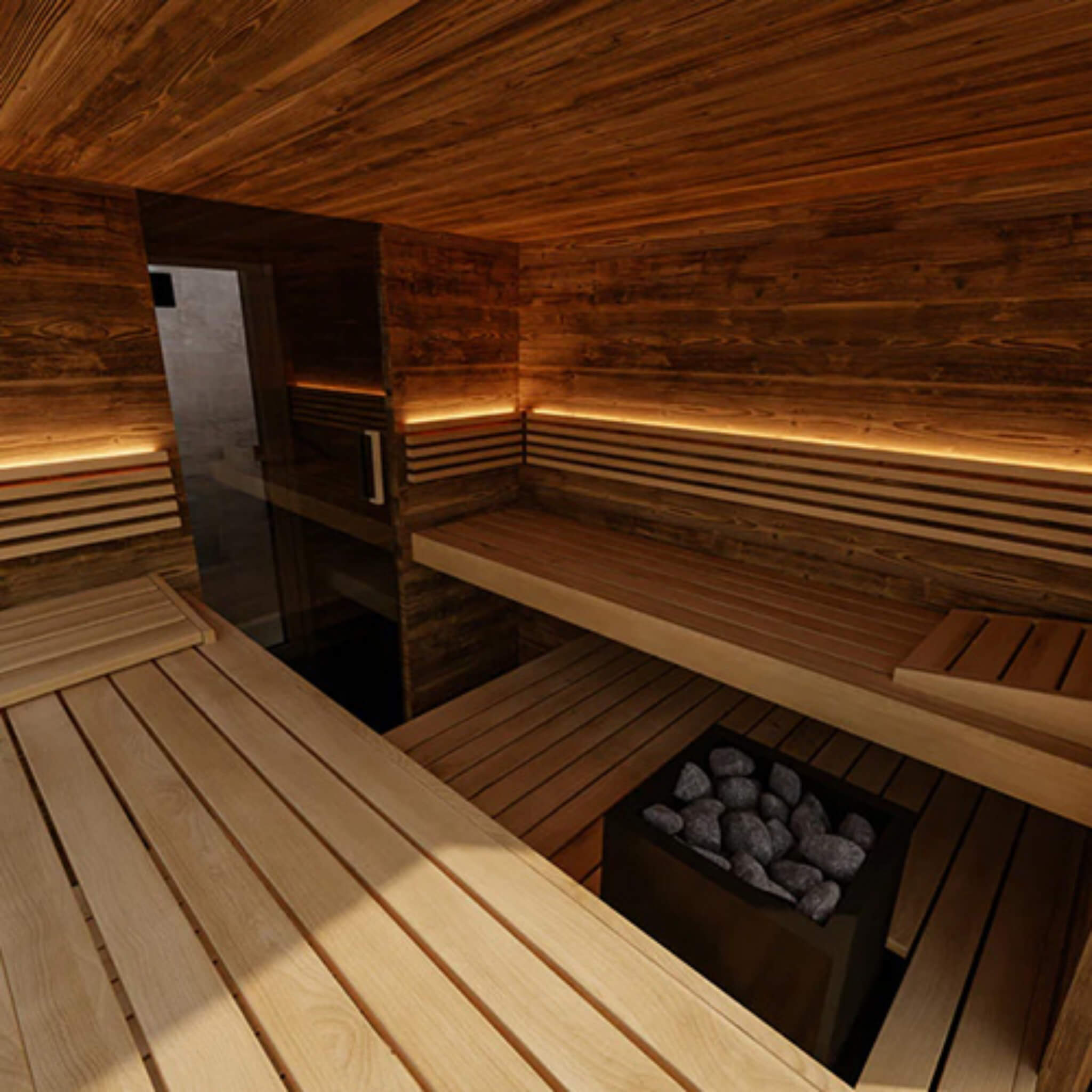 ThermaSol Ombra Fully-Assembled 5-Person Outdoor Sauna Cabin [Made-To-Order]