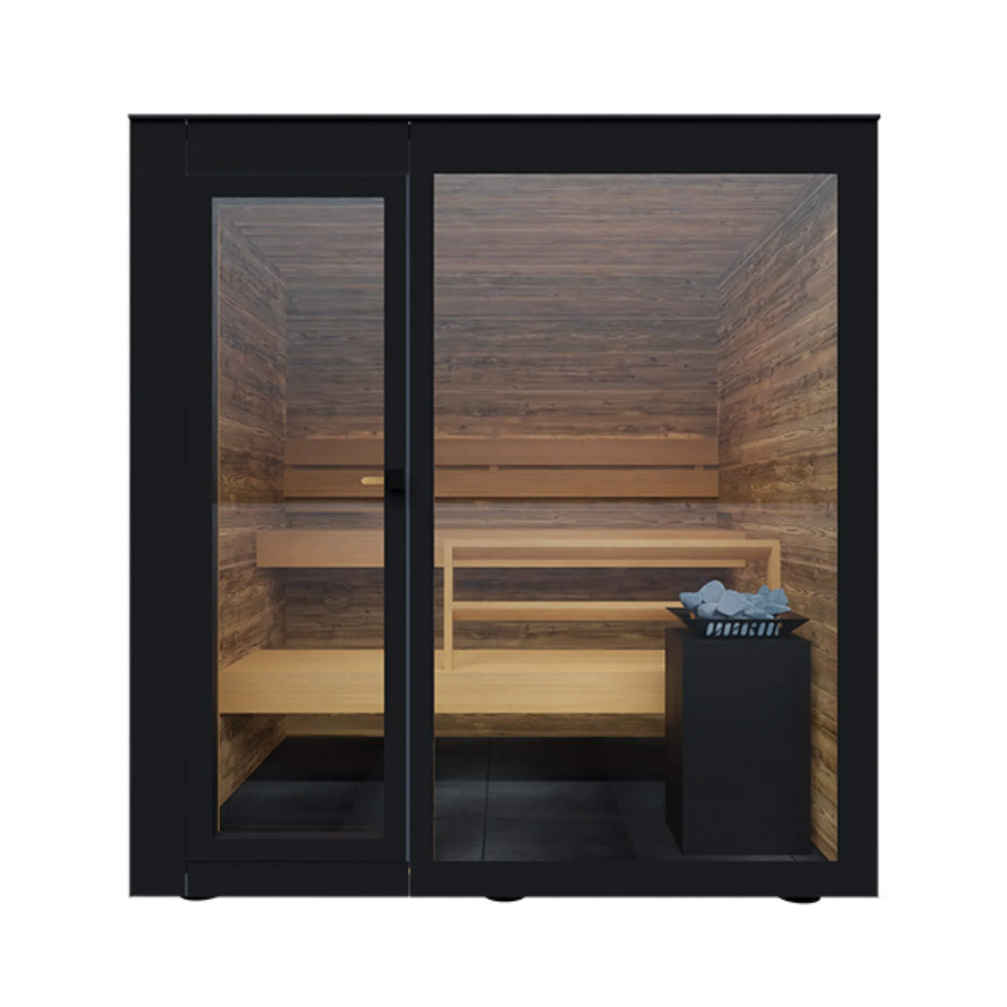 ThermaSol Spectra 4-Person Fully-Assembled Outdoor Sauna Cabin Made-To-Order