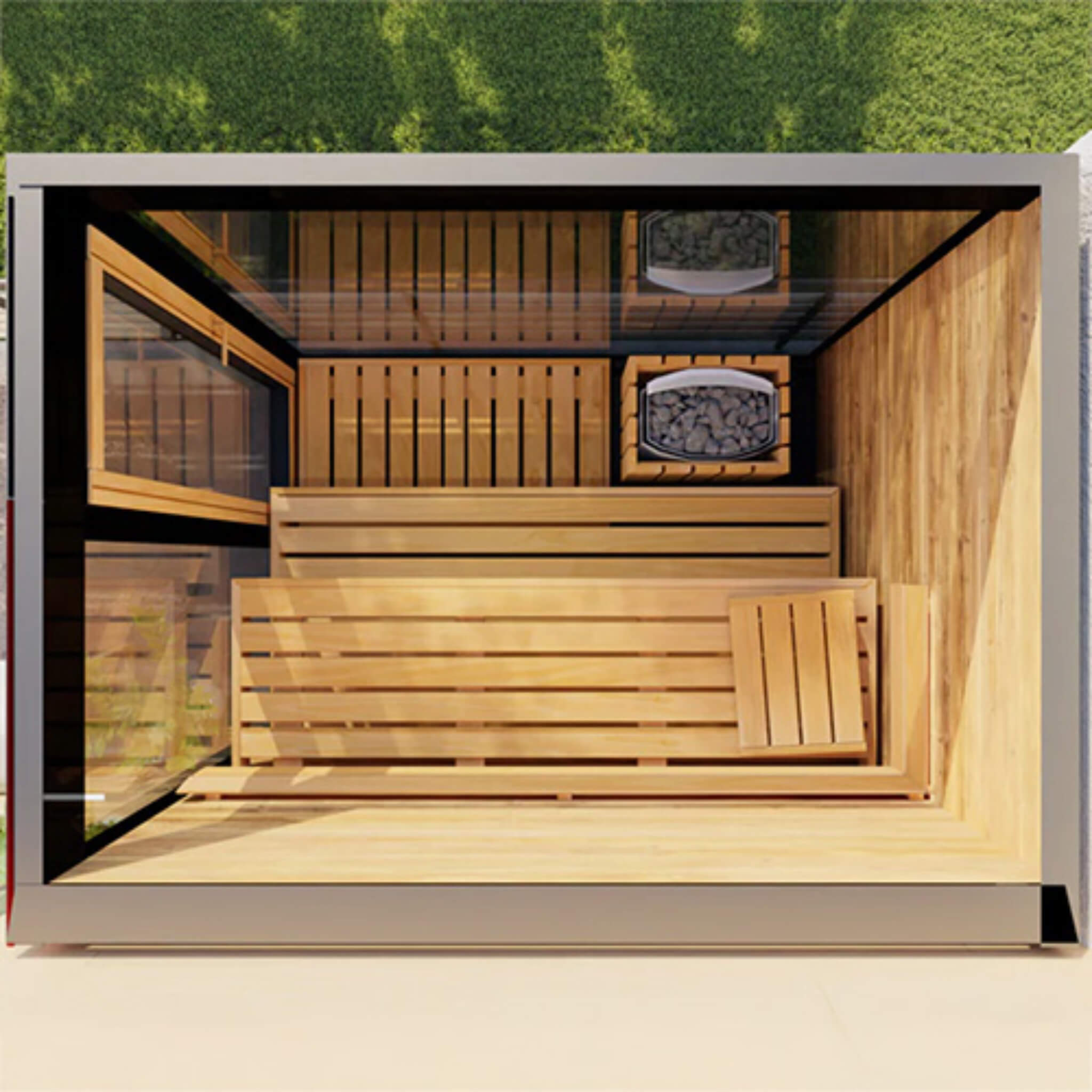 ThermaSol Vera 3-Person Fully-Assembled Outdoor Sauna Cabin Made-To-Order