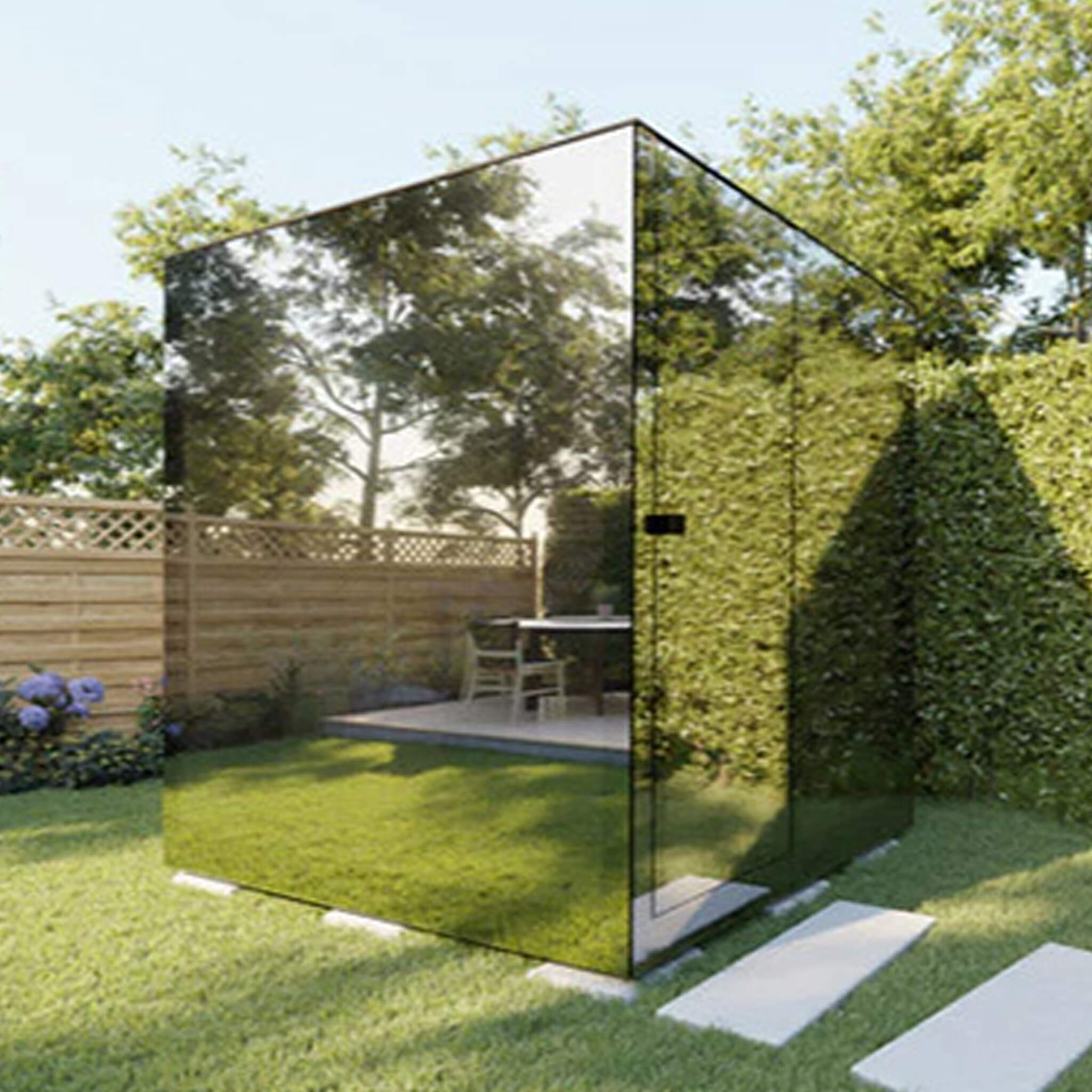 ThermaSol Vue 4-Person Outdoor Mirrored Glass Sauna Made-To-Order