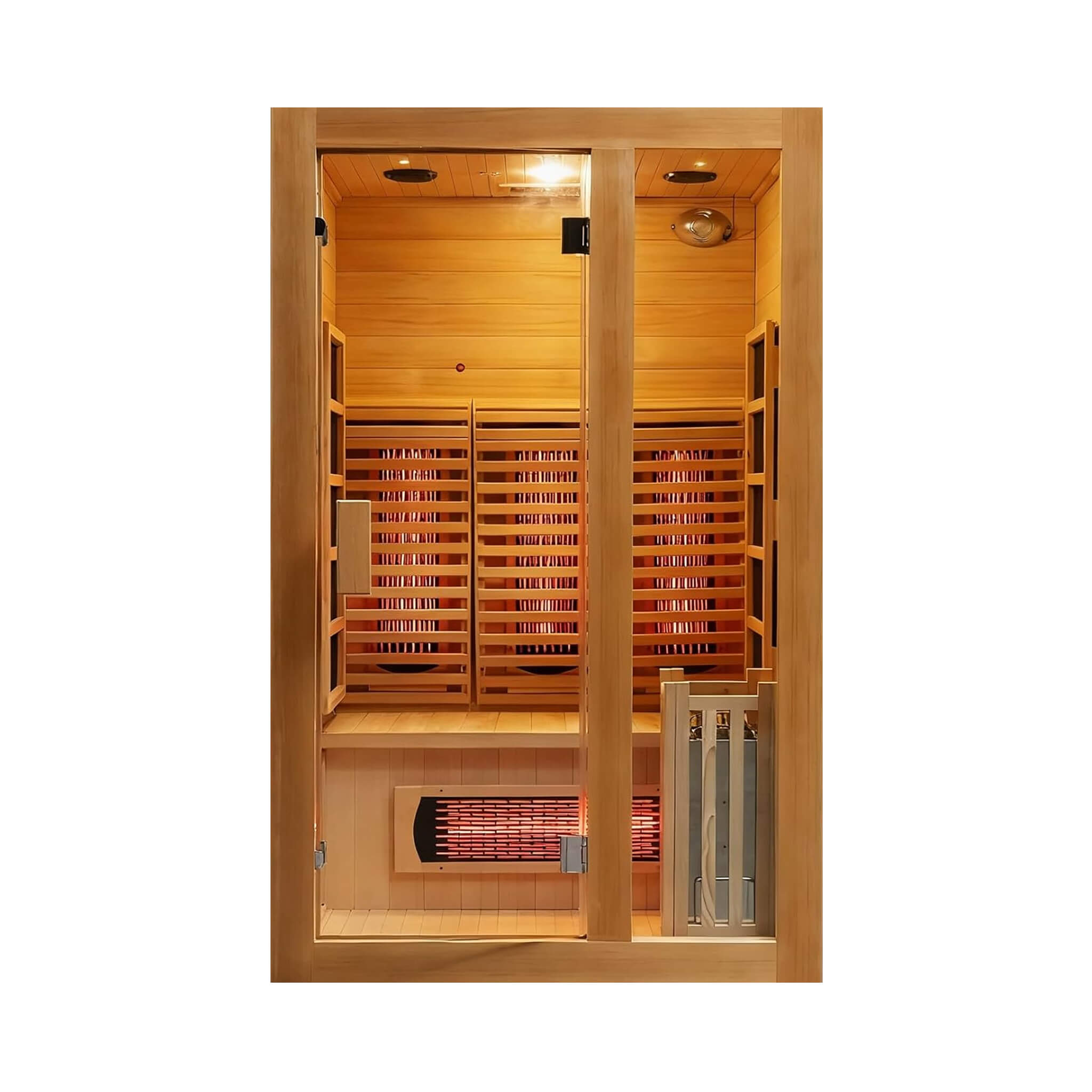 Rövia Luma 2-Person Indoor Hybrid Sauna Room With Infrared And 3.5KW Steam Heater (SAK83750)