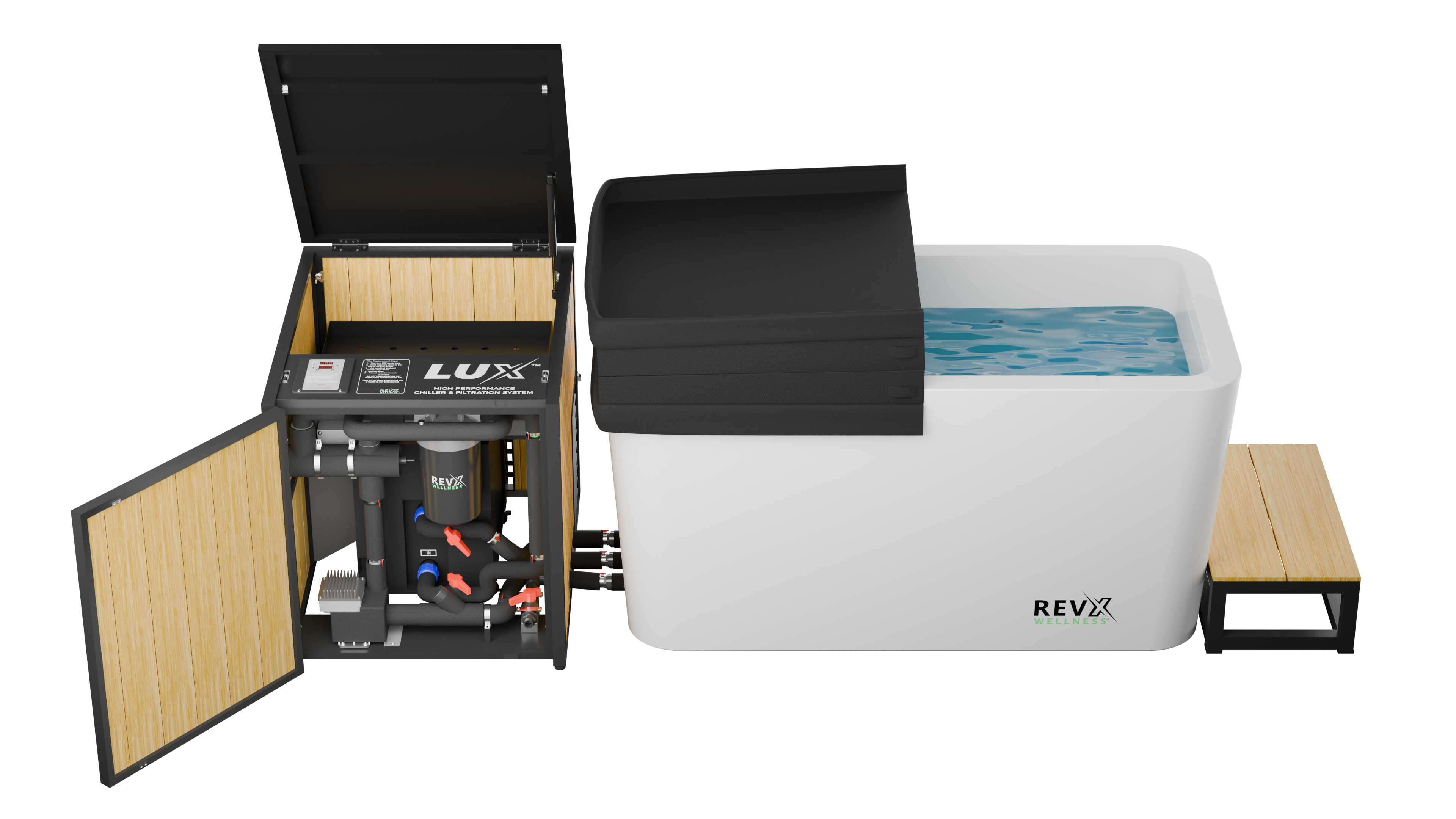 Acrylic X Tub Cold Plunge + LUX High Performance Chiller and Filtration System